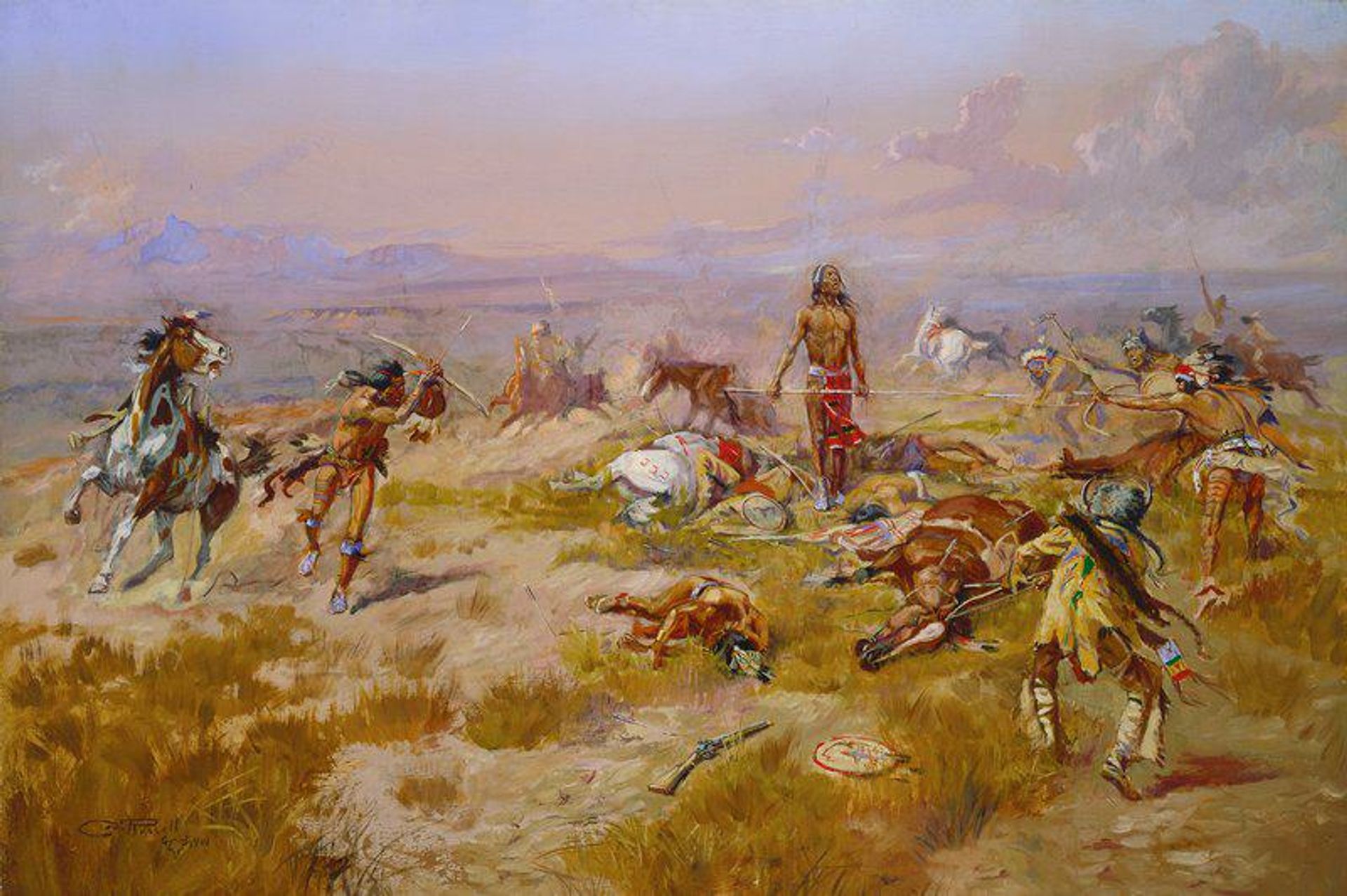 The Death Song of Lone Wolf by Charles M. Russell