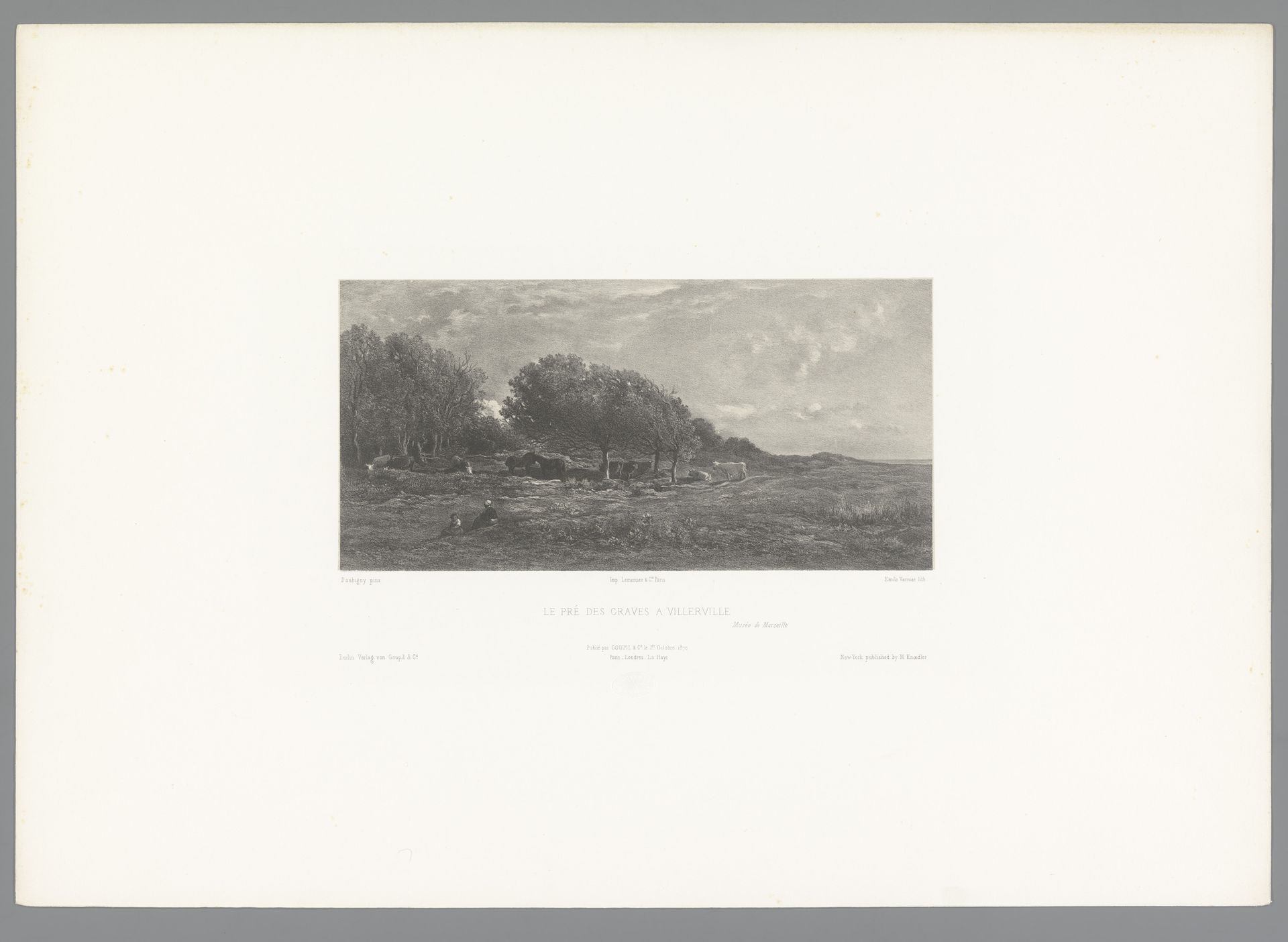 Weide bij Villerville by Emile Louis Vernier