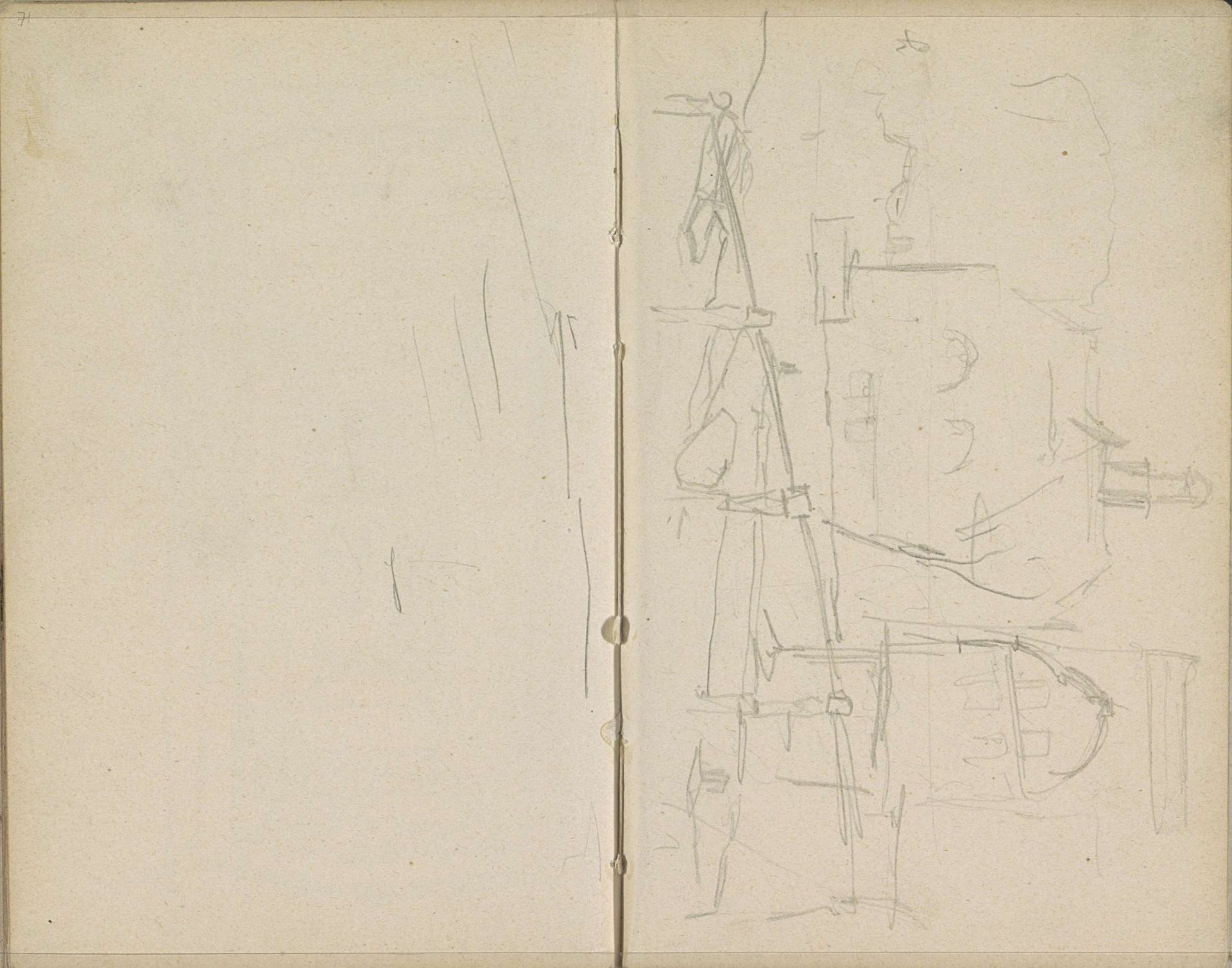 Gezicht op de Noordermarkt met de Noorderkerk te Amsterdam by George Hendrik Breitner