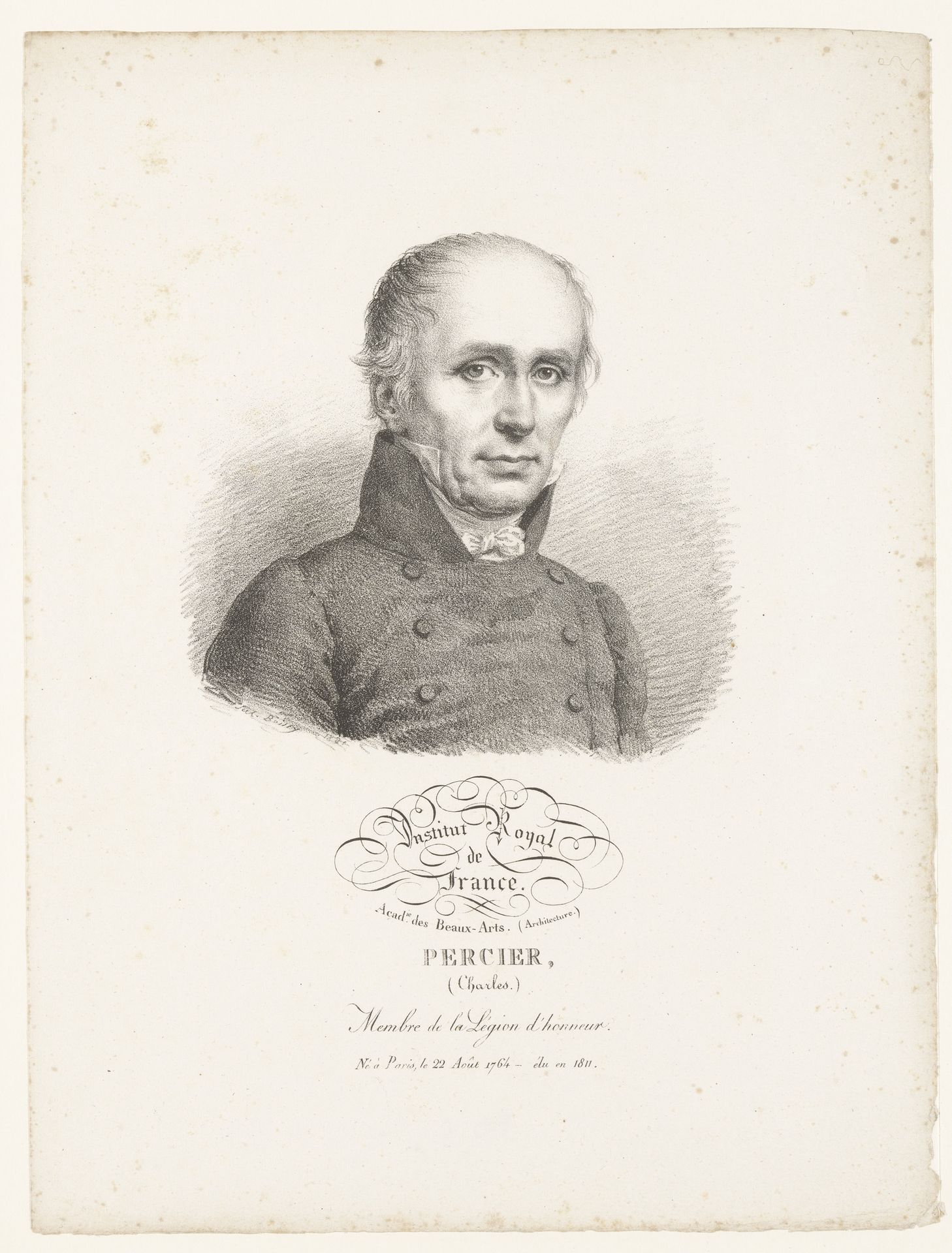 Portret van de architect Charles Percier by Julien-Léopold Boilly