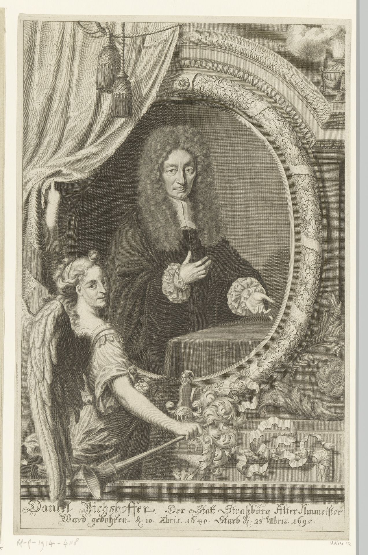 Portret van Daniel Richshoffer by Johann Adam Seupel