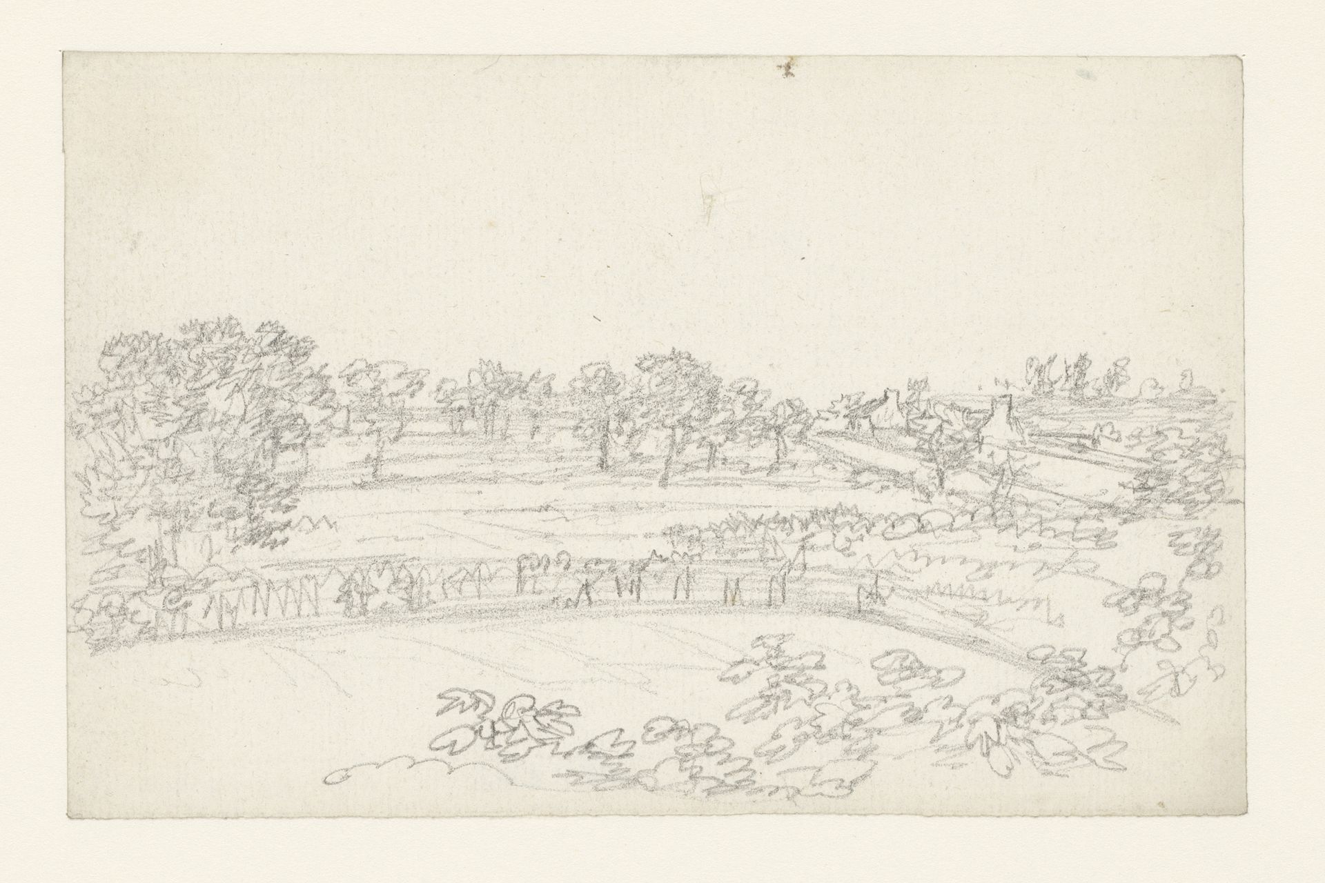 Akkers met heggen afgezet en geboomte by Georges Michel