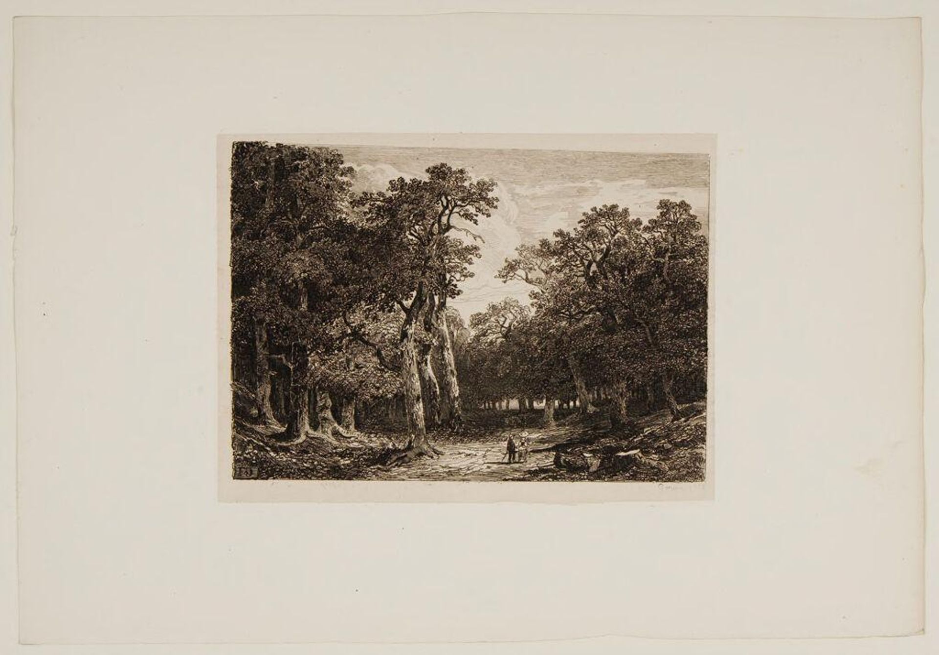 A Couple on a Forest Path by Alexandre Calame