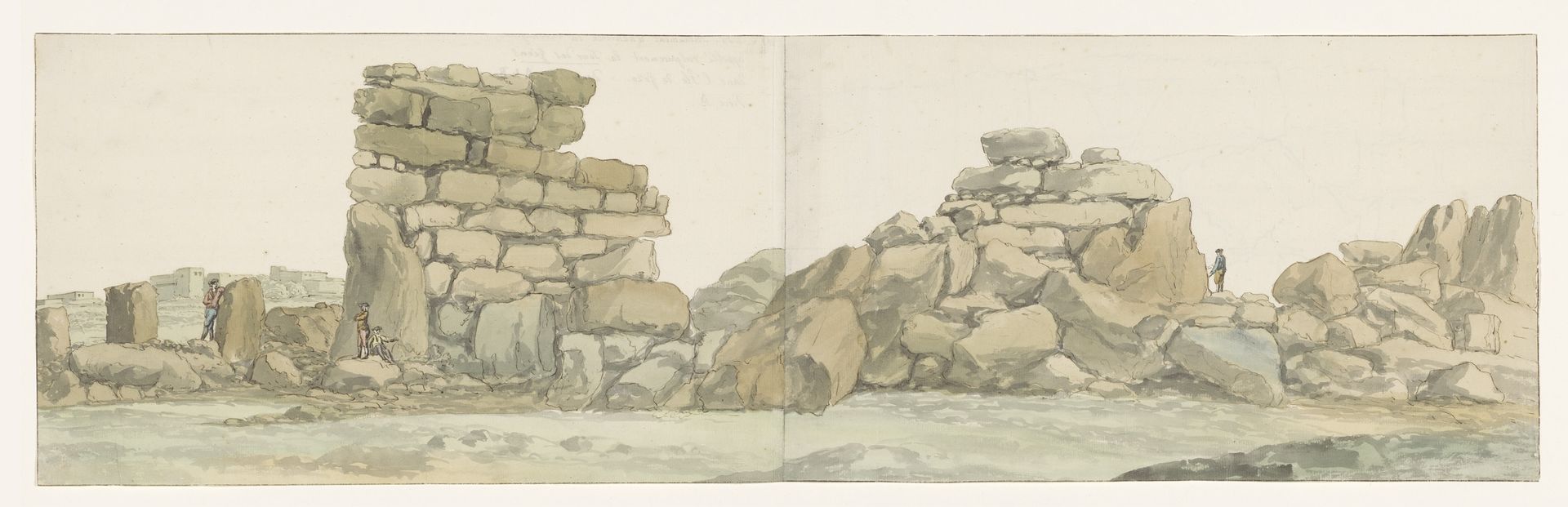 Monument van Feniciërs of Carthagen op eiland Gozo by Louis Ducros