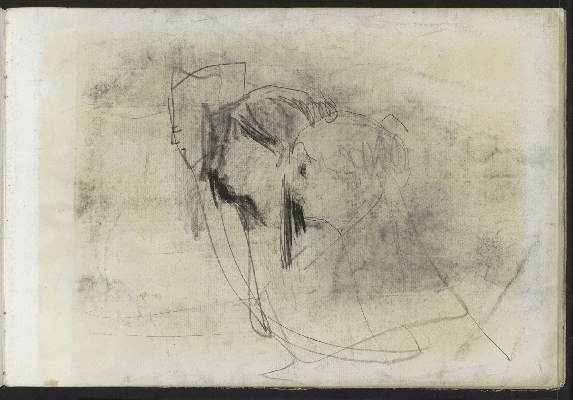 Drie vrouwenhoofden, in profiel by Isaac Israels