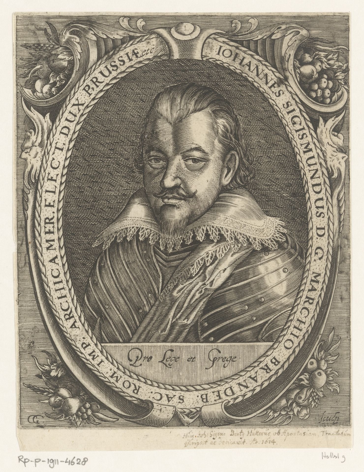 Portret van Johannes Sigismund van Brandenburg by Conrad Grale