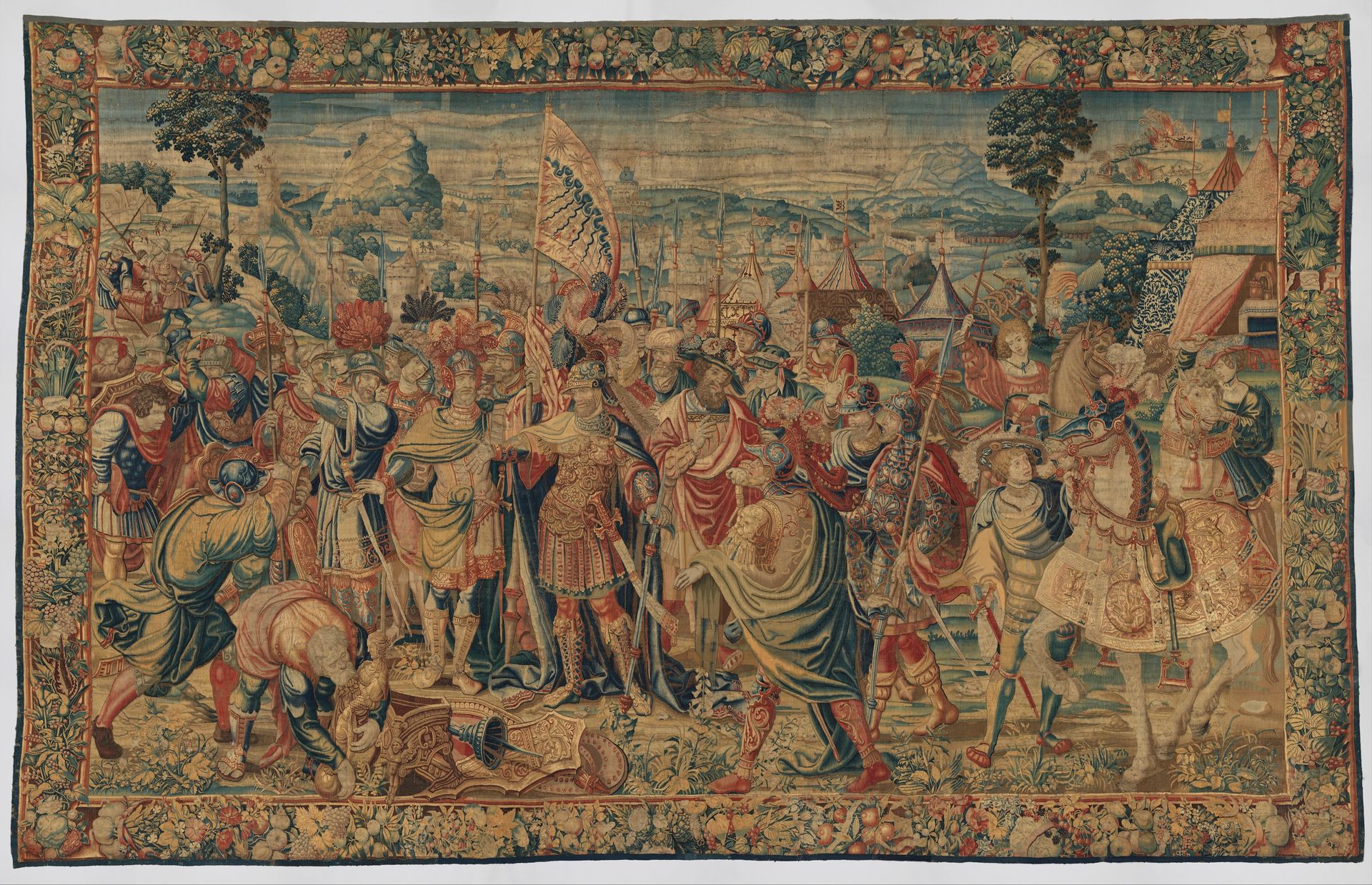 Agamemnon musters the Greek troops at Aulis from the “Story of Iphigenia” by Pieter Coecke van Aelst