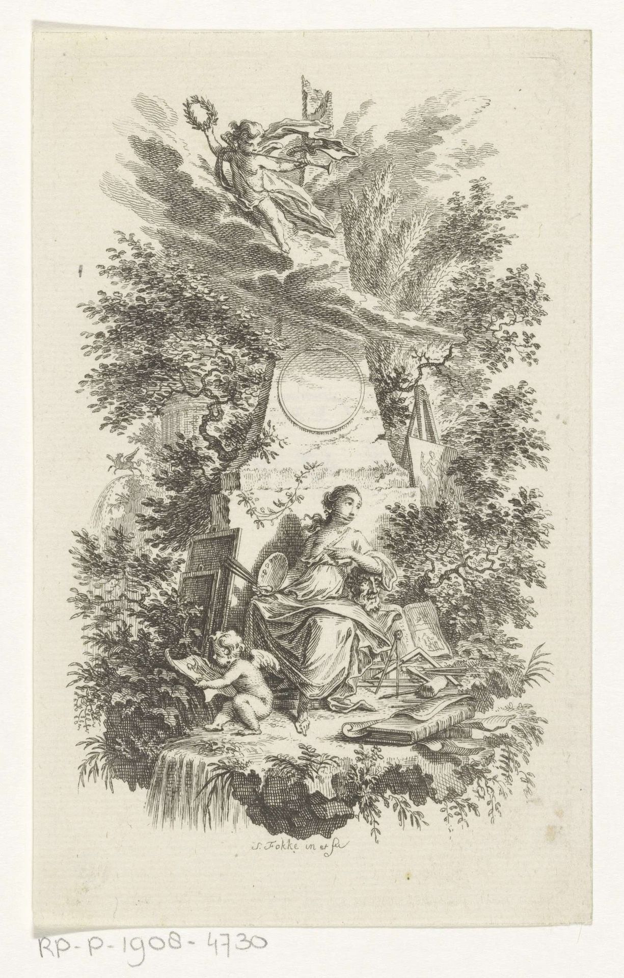 Allegorie op de schilderkunst by Simon Fokke