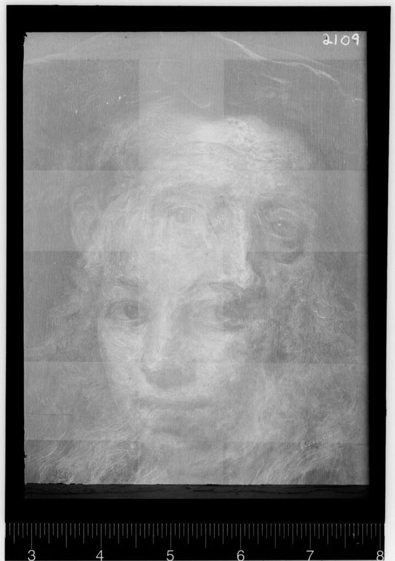 X-radiograph(s) of "Portrait of a Man (Girl underneath)" by Artist of original: Govert Flinck