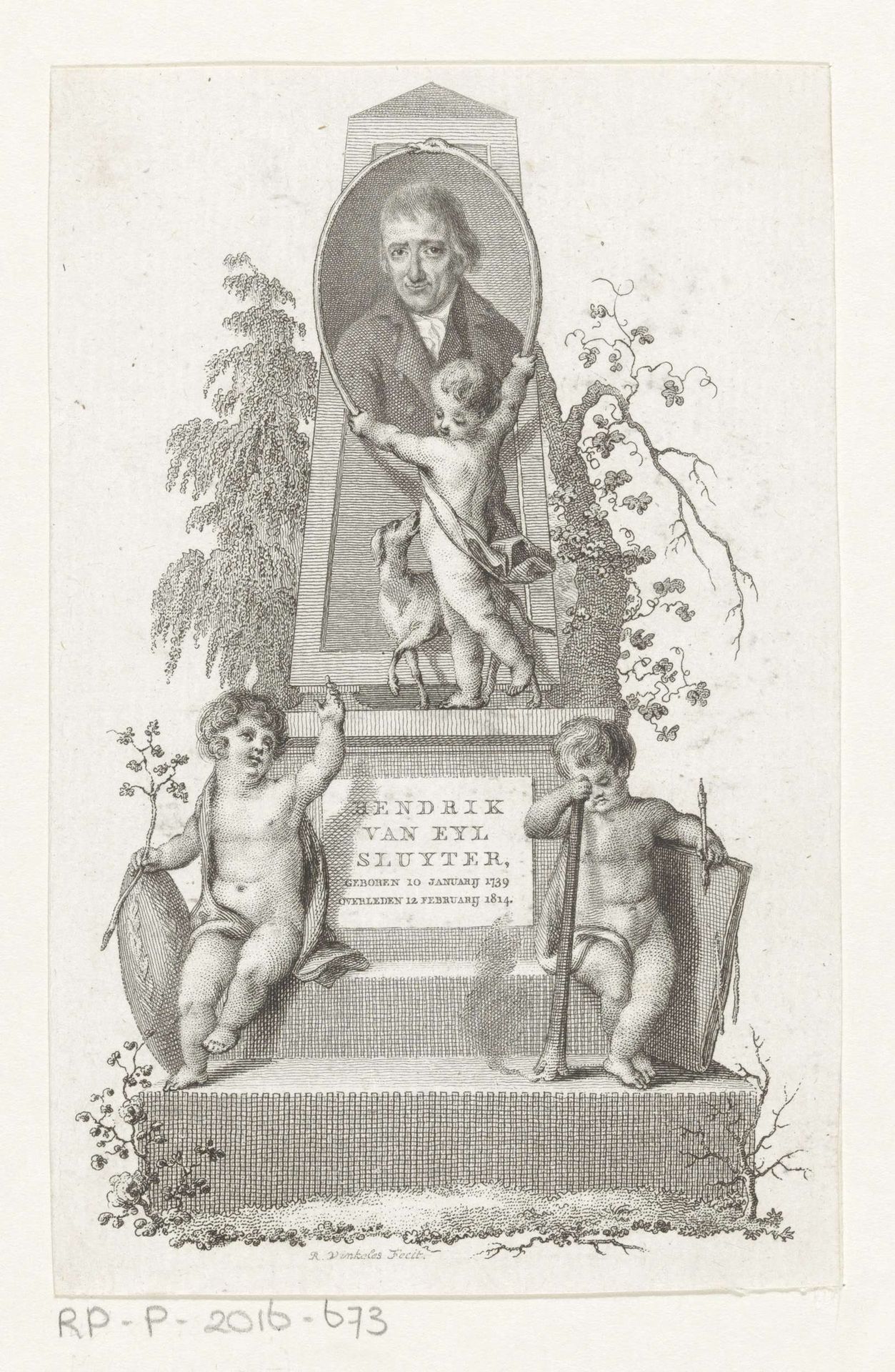 Portret van Hendrik van Eyl Sluyter by Reinier Vinkeles