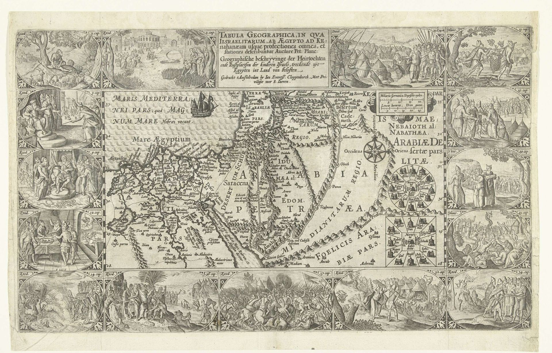 Kaart van Israel en Egypte by Pieter Bast
