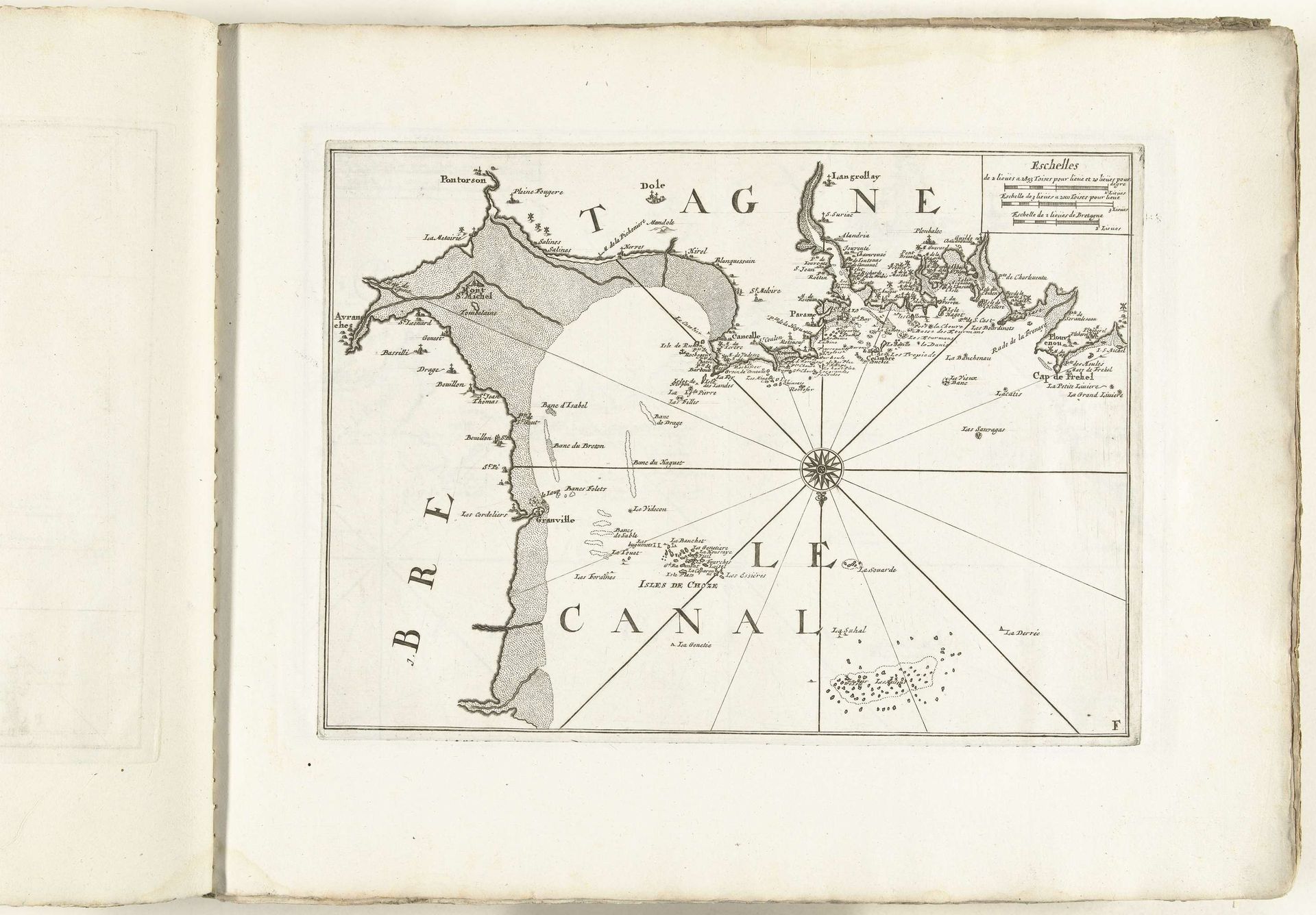 Kaart van de Franse kust bij Mont-Saint-Michel, ca. 1702 by Anonymous