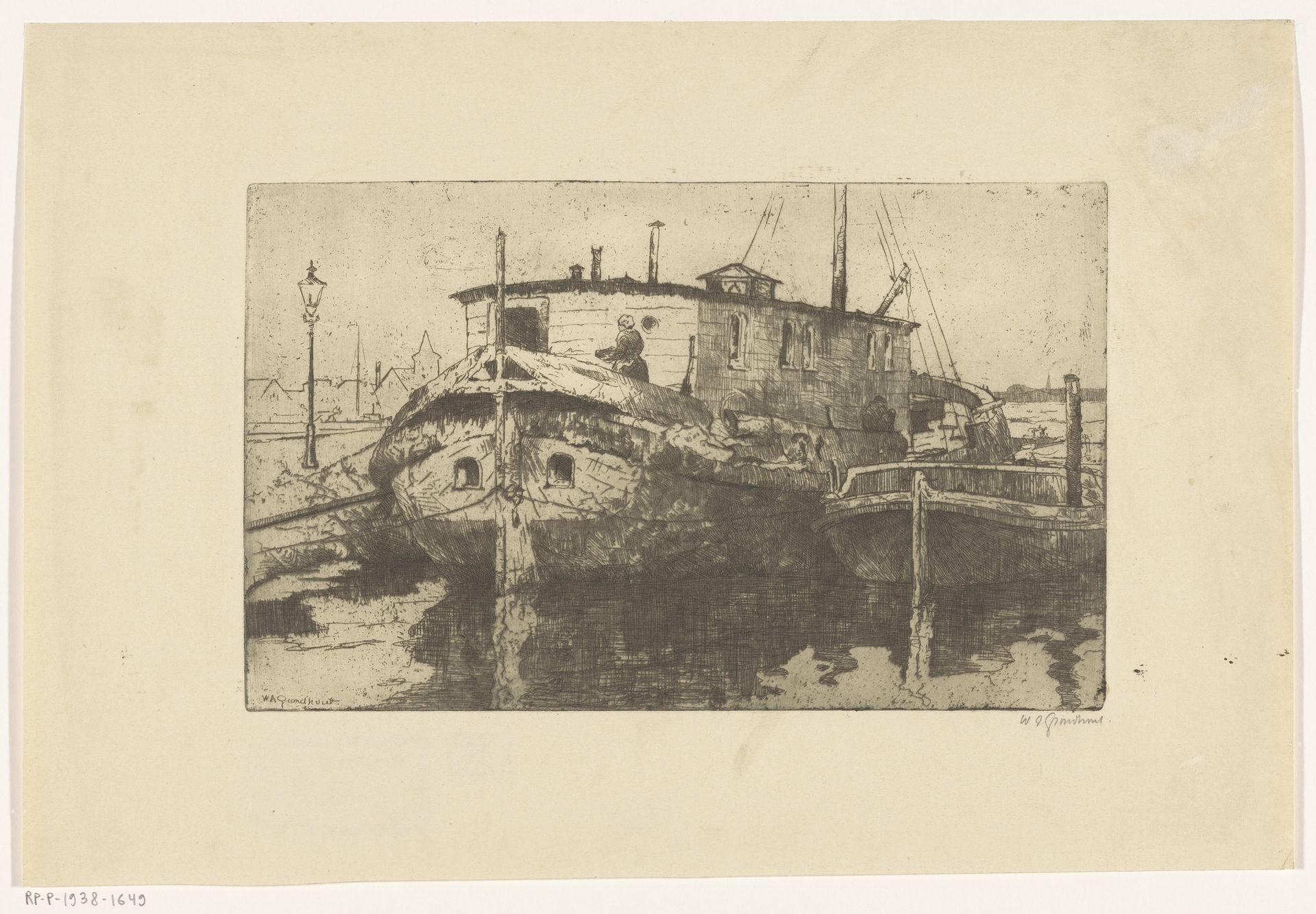 Laakhaven in Den Haag by Willem Adrianus Grondhout