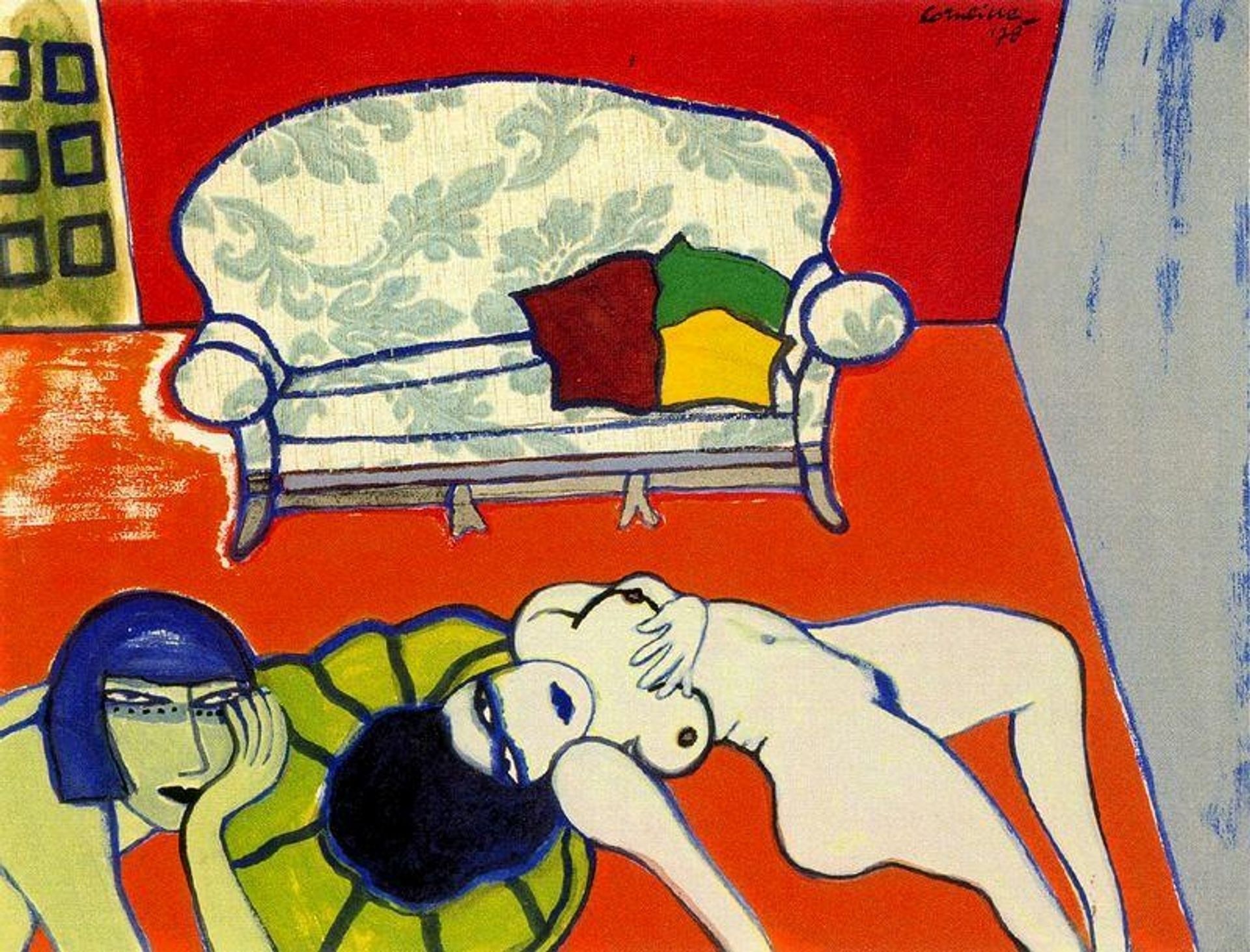 Conversation: Two Nudes in an Interior by Corneille