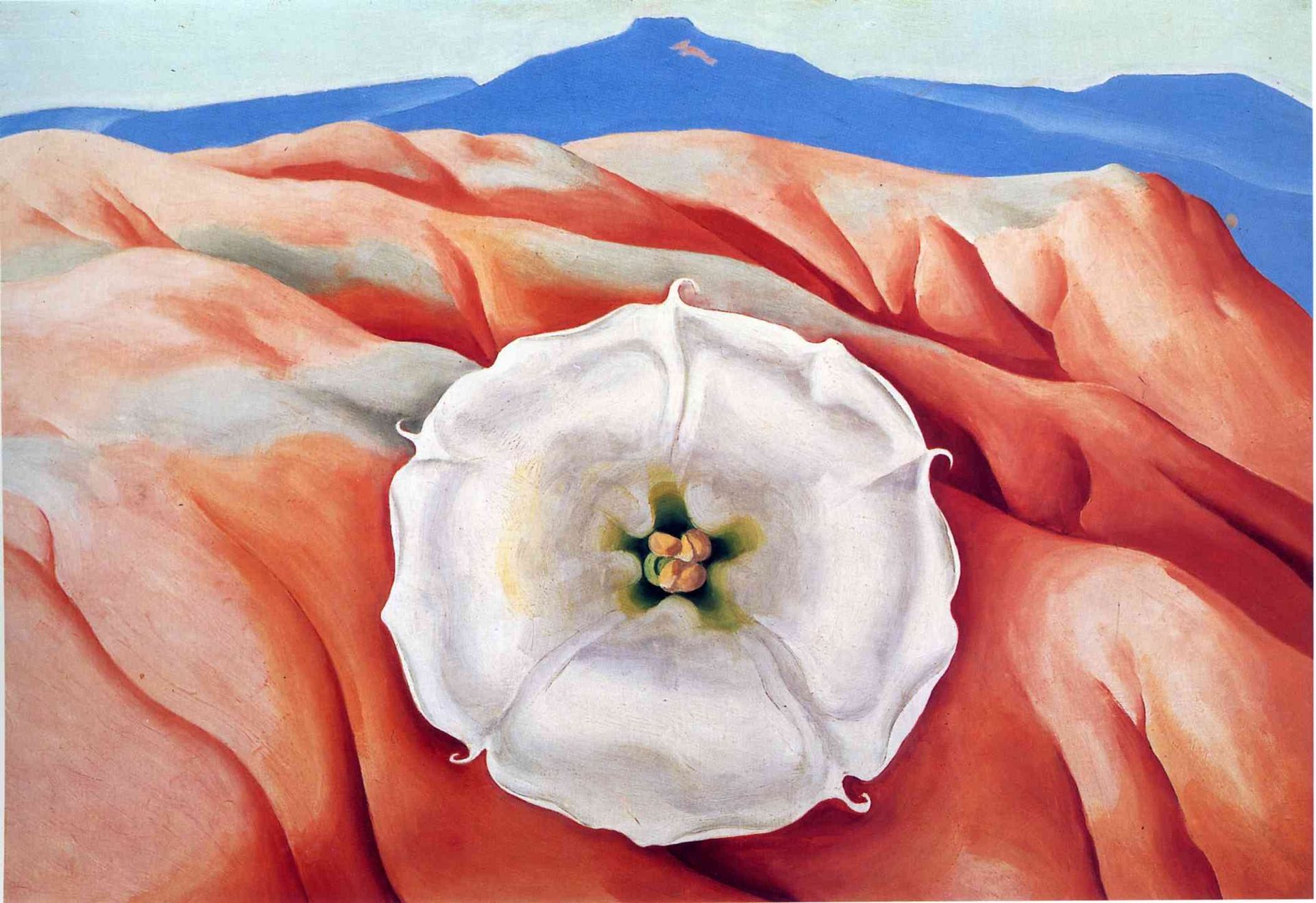 Red hills and white flower II by Georgia O'Keeffe