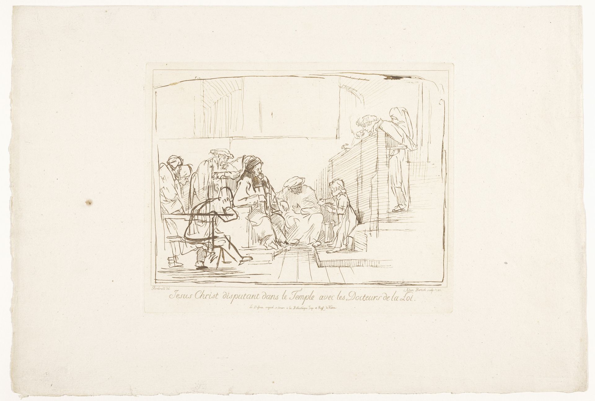 Christus tussen de schriftgeleerden in de tempel by Adam von Bartsch