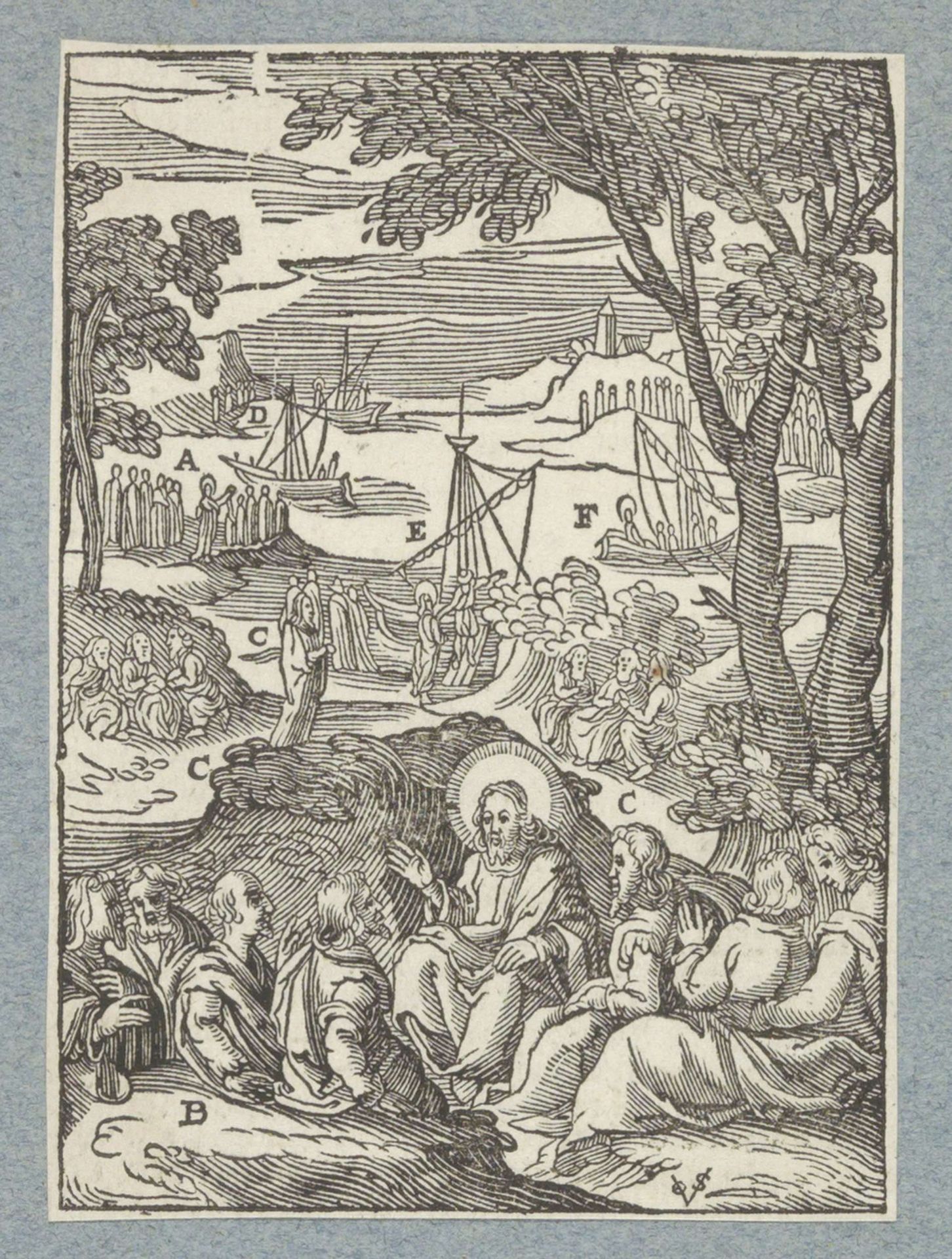 Christus tussen zijn leerlingen by Christoffel van (II) Sichem