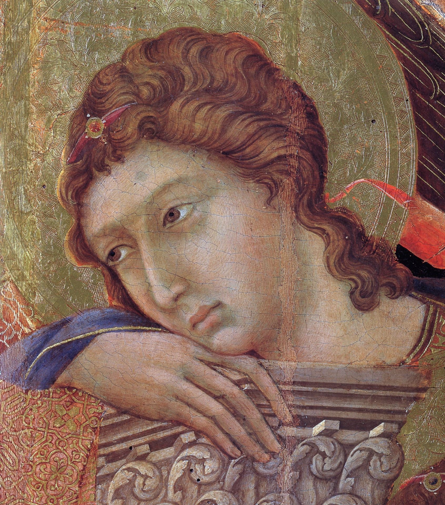 Madonna and Child on a throne (Front side fragment) by Duccio