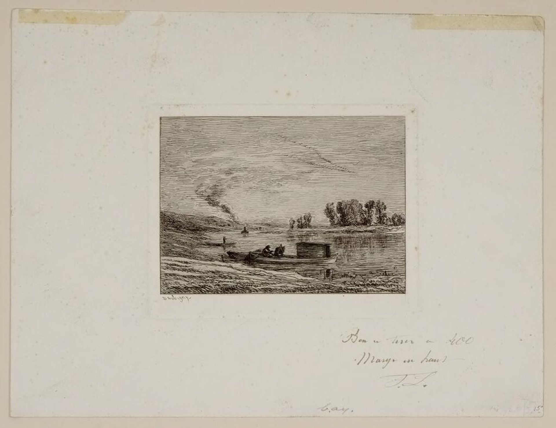 Le Botin Ã  Conflans (the landscape-painter on boat) by Charles François Daubigny