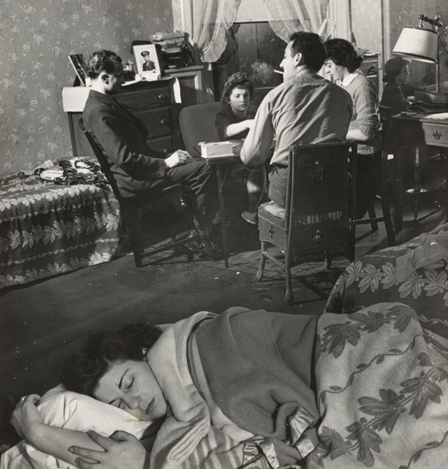 Washington, D.C., A Bridge Game Does Not Disturb This Sleeper by Esther Bubley
