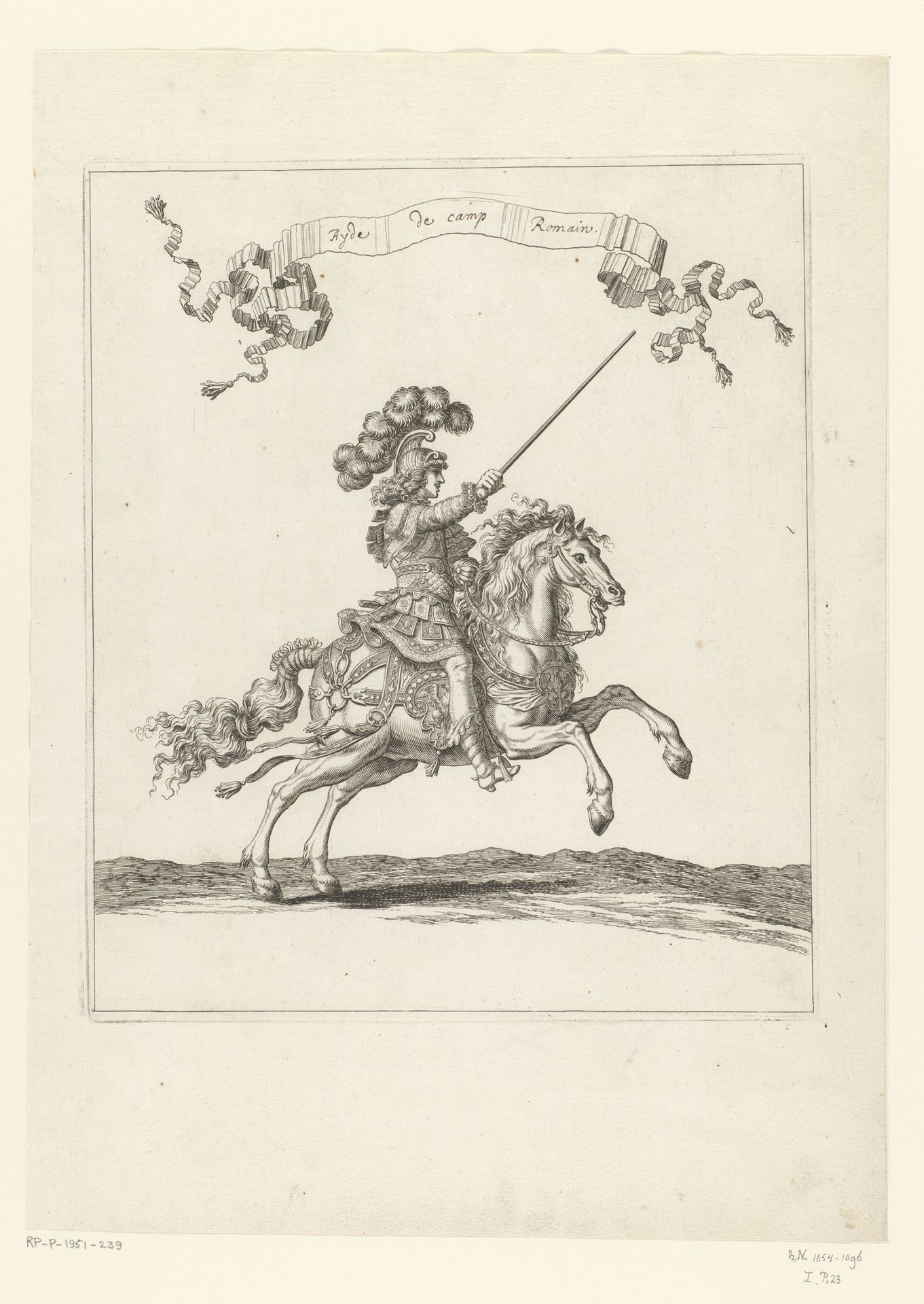Man te paard in Romeins kostuum by François Chauveau