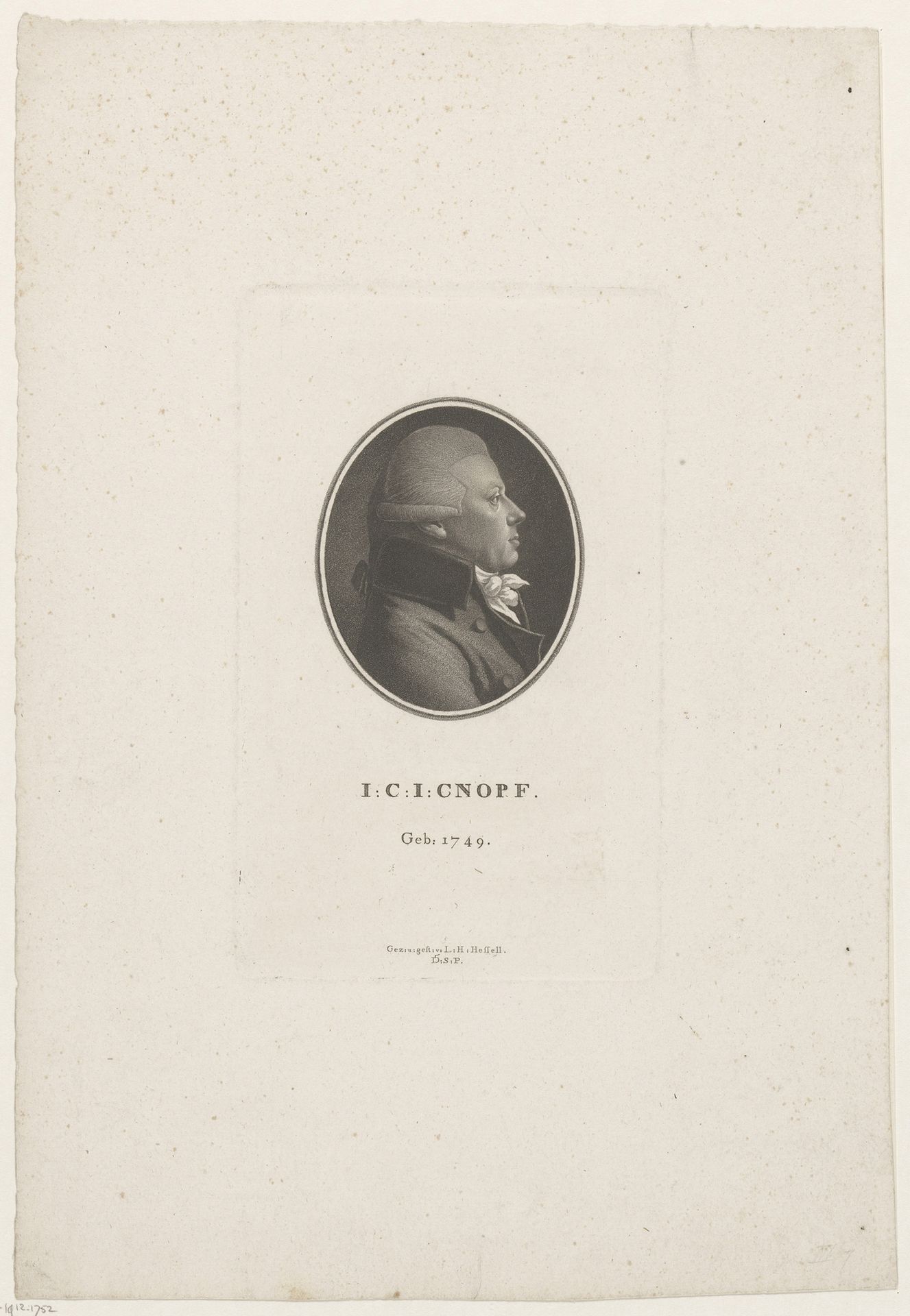 Portret van Johann Christoph Jacob Cnopf by Leonhard Heinrich Hessell