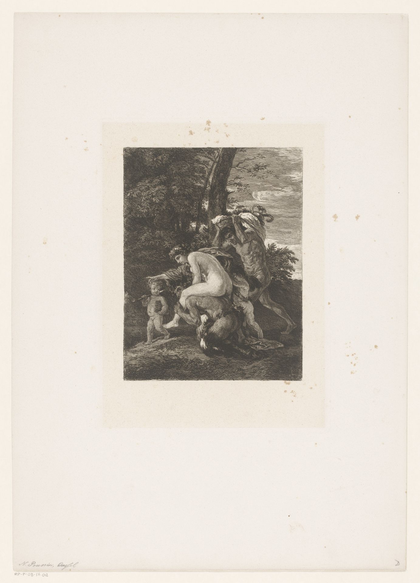 Bacchanten in een bosrijk landschap by William Unger