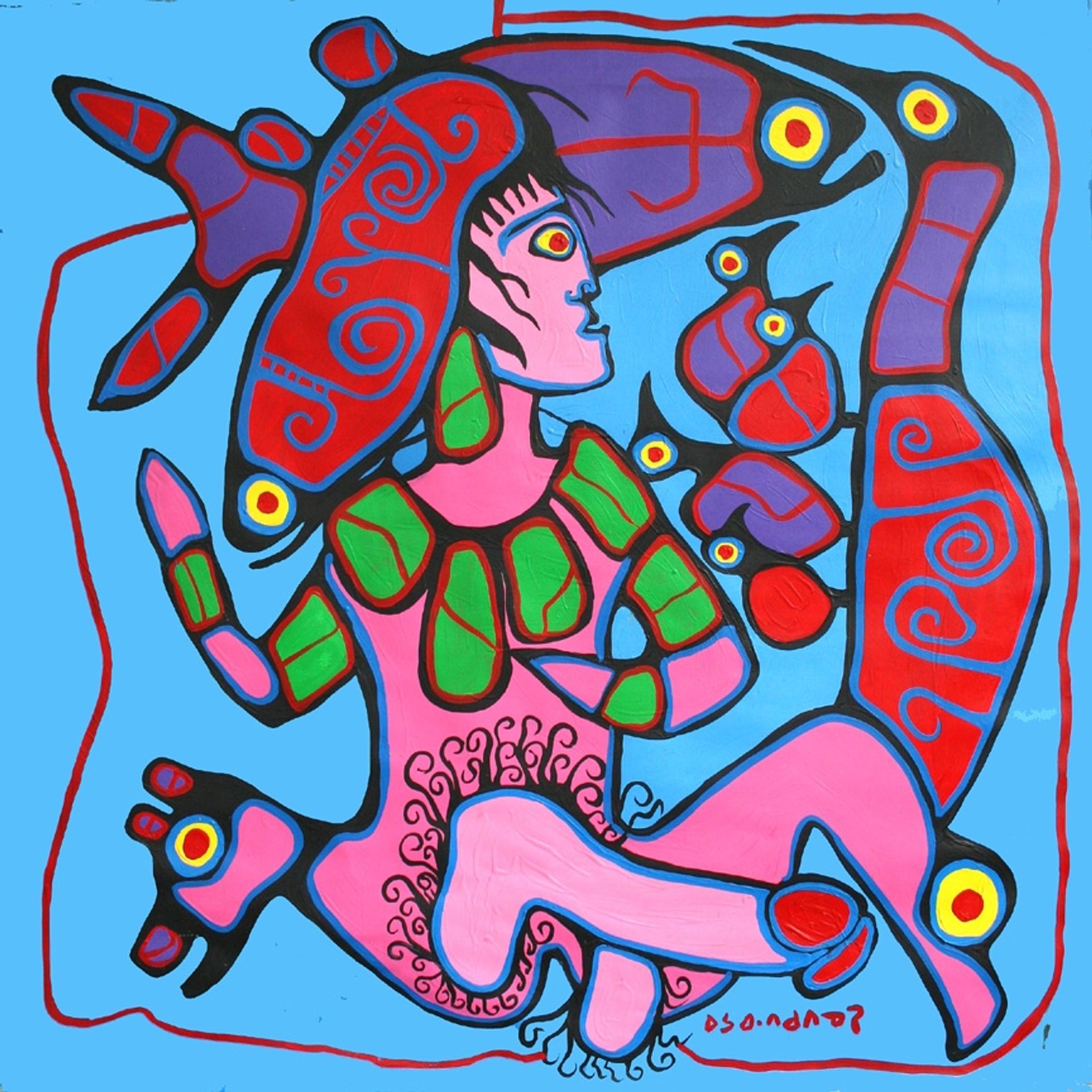 Untitled (Sexual Shaman) by Norval Morrisseau