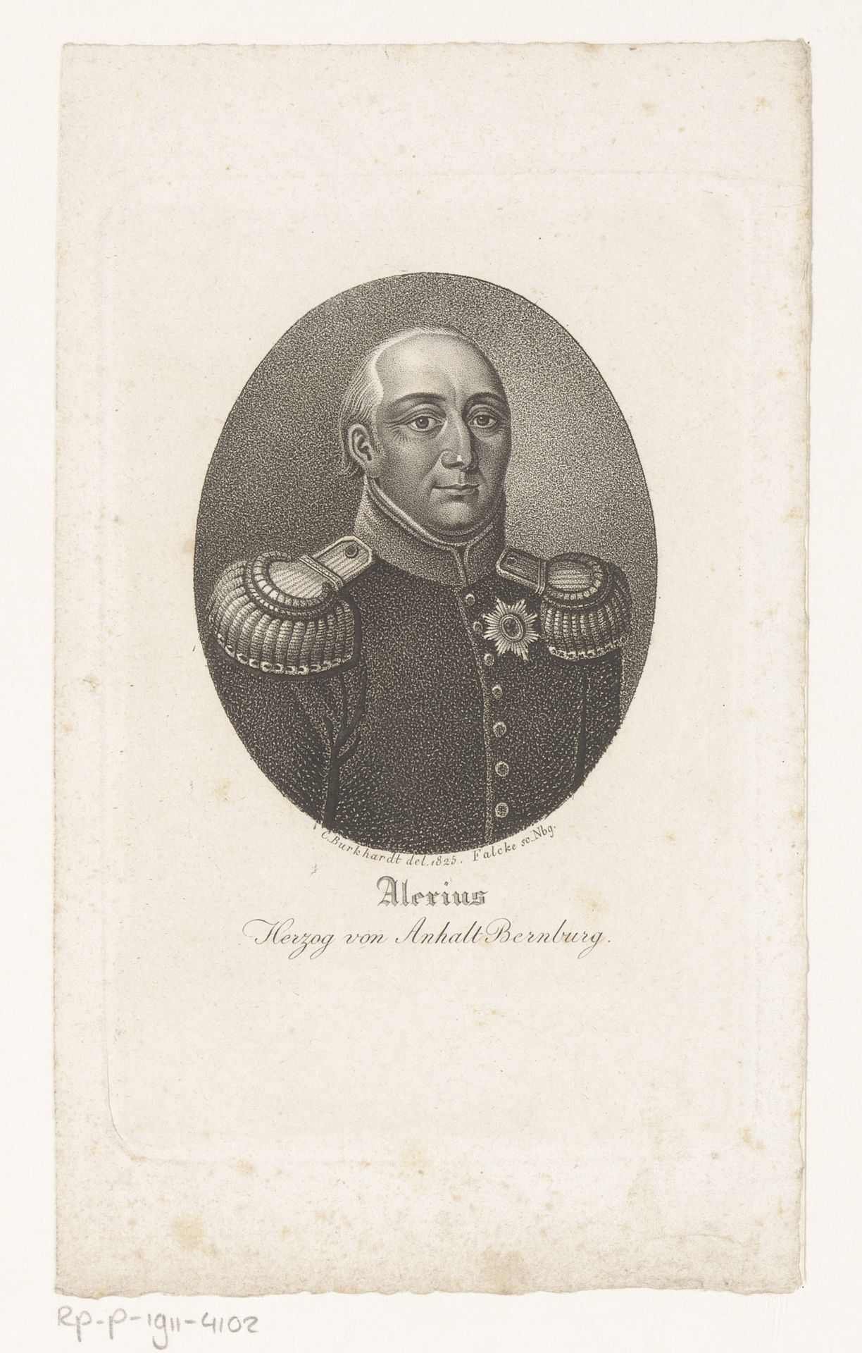 Portret van Alexius von Anhalt-Bernburg by Tobias Falke
