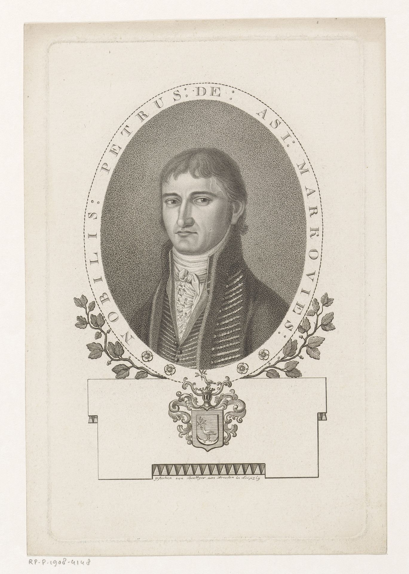 Portret van Péter Asi-Markovics by Johann Gottlieb Boettger