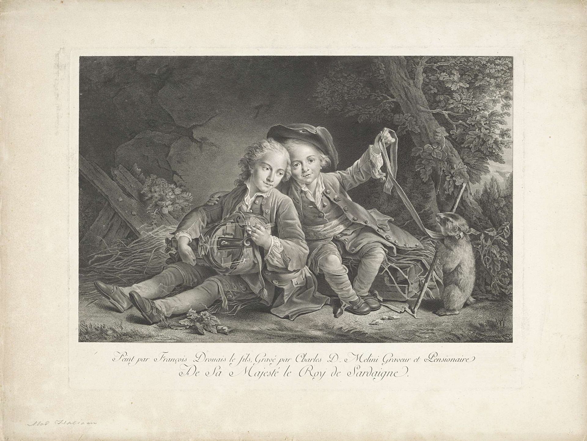 Twee jongens met marmot by Carlo Domenico Melini