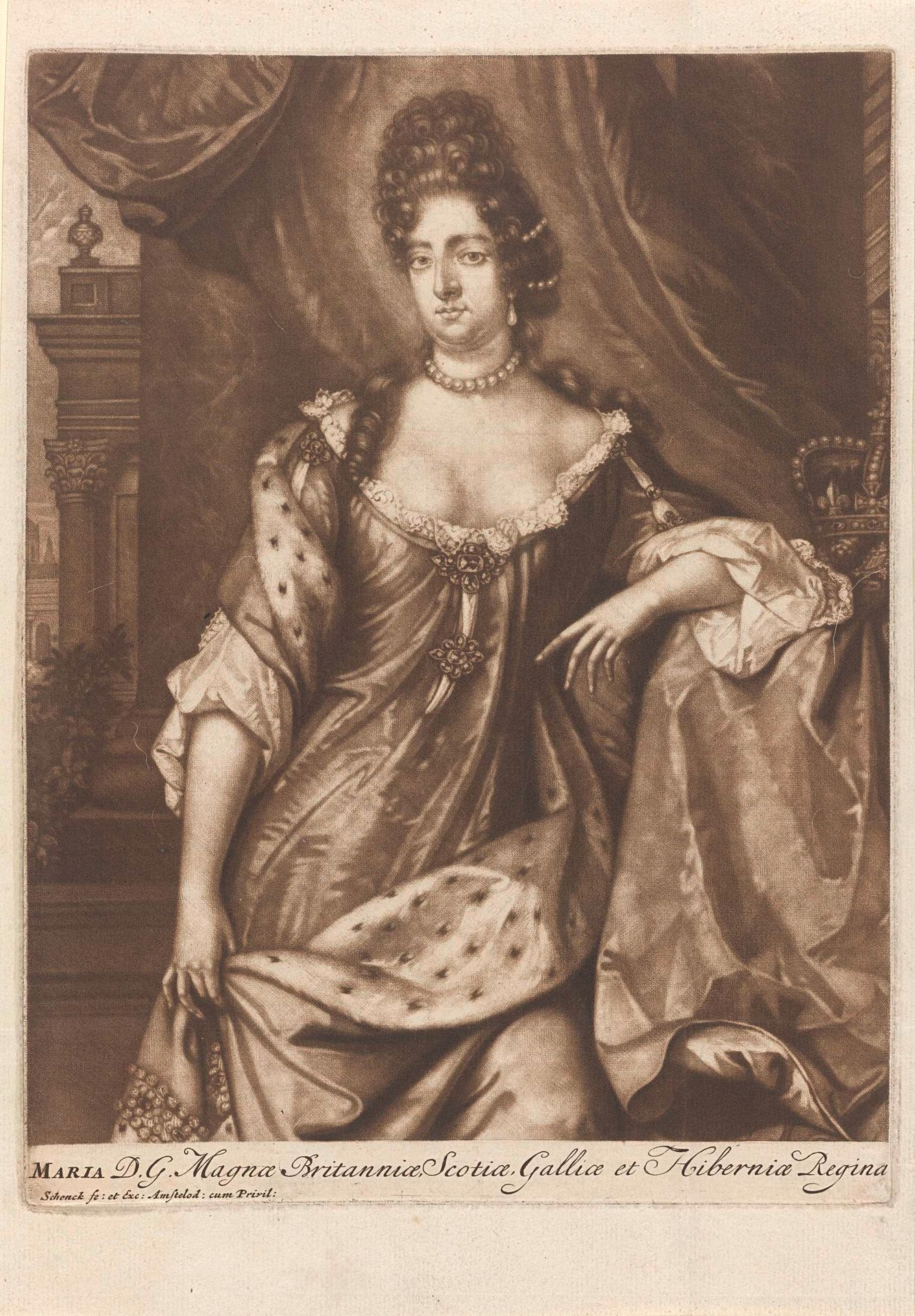 Portret van Maria II Stuart by Pieter Schenk