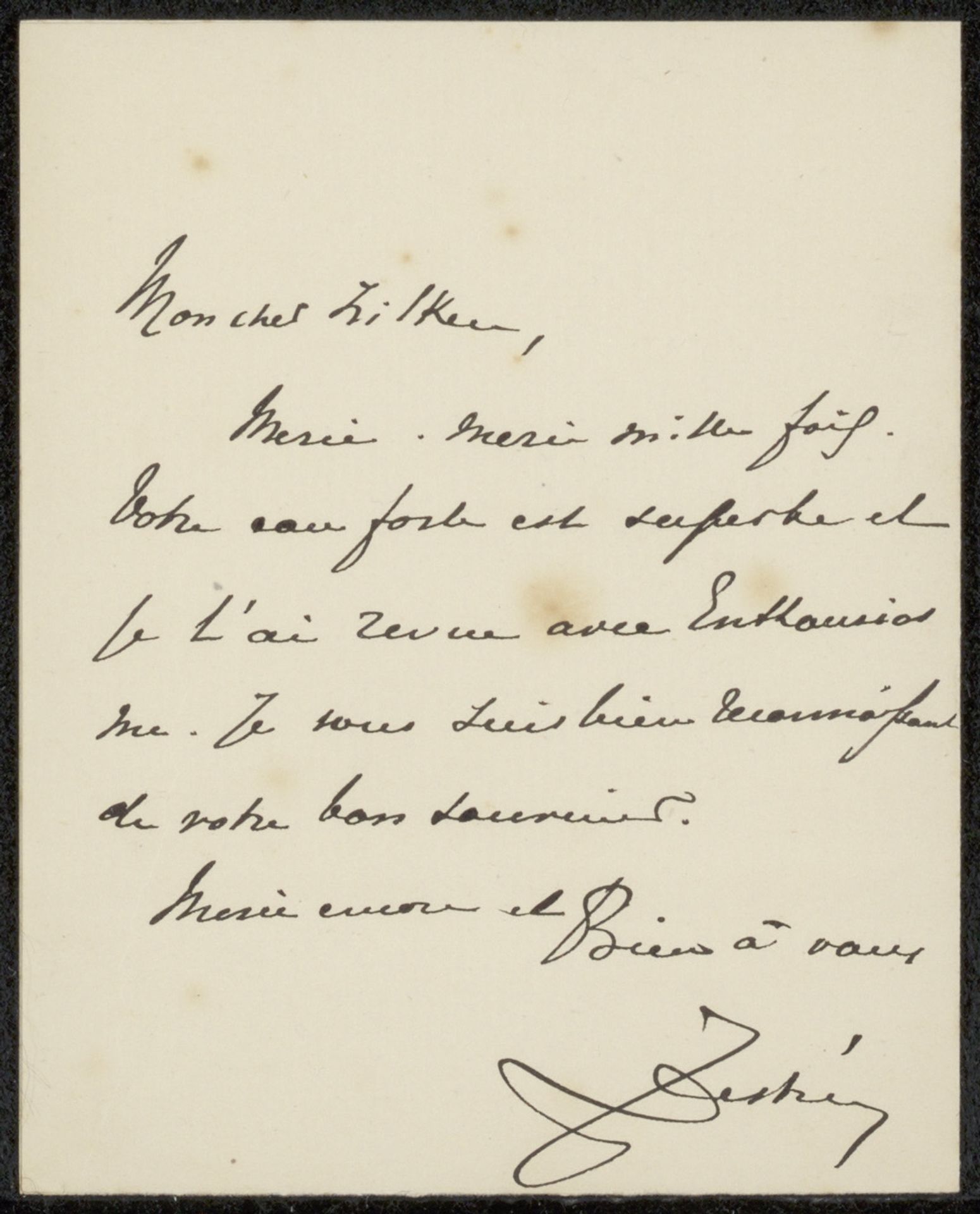 Brief aan Philip Zilcken by Jules Destrée