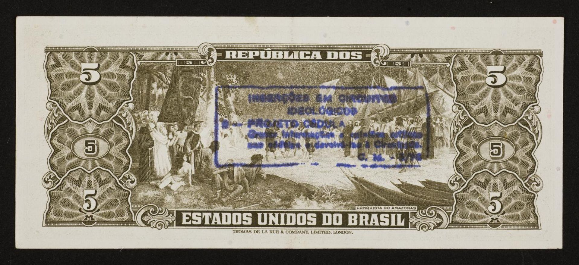 Insertions into Ideological Circuits 2: Banknote Project by Cildo Meireles