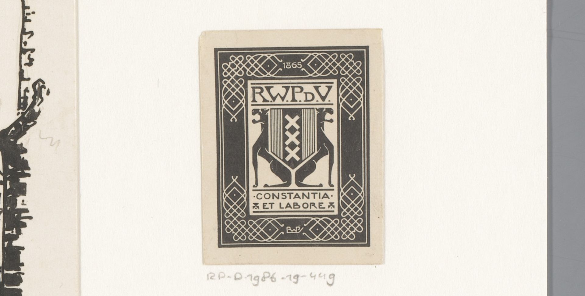 Uitgeversvignet van R.W.P. de Vries (1841-1919) by Reinier Willem Petrus de (1874-1952) Vries