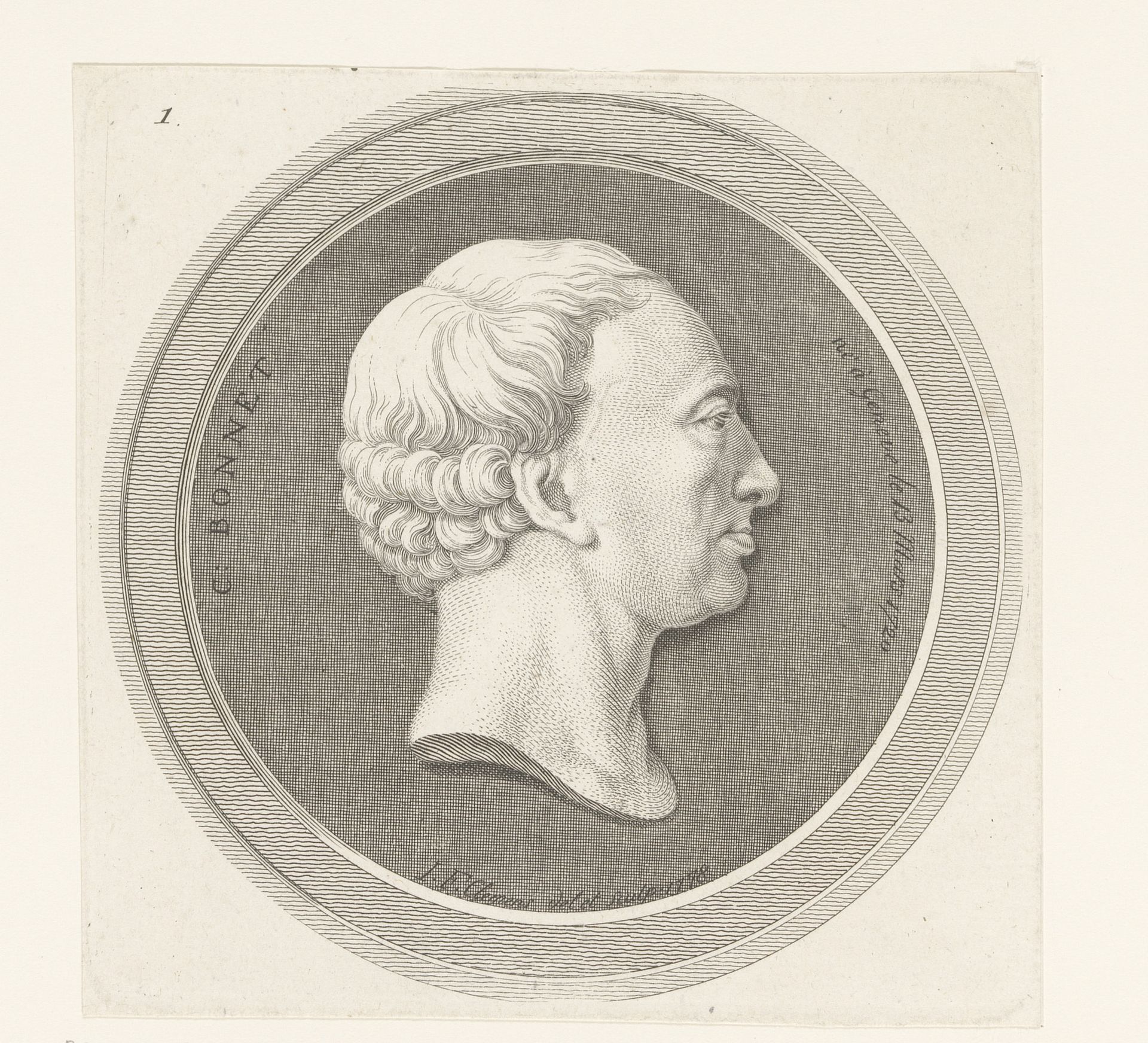 Portret van Charles Bonnet by Johan Frederik Clemens
