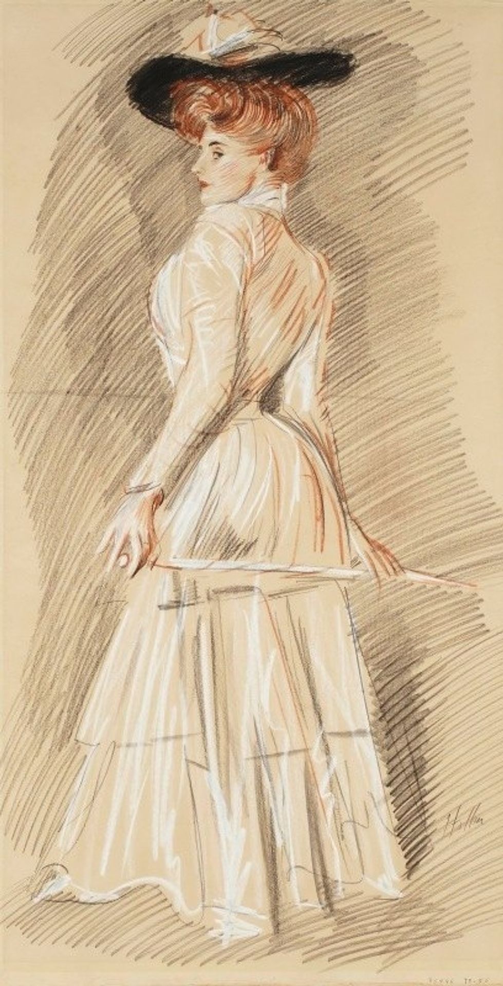 Elégante à la canne by Paul César Helleu