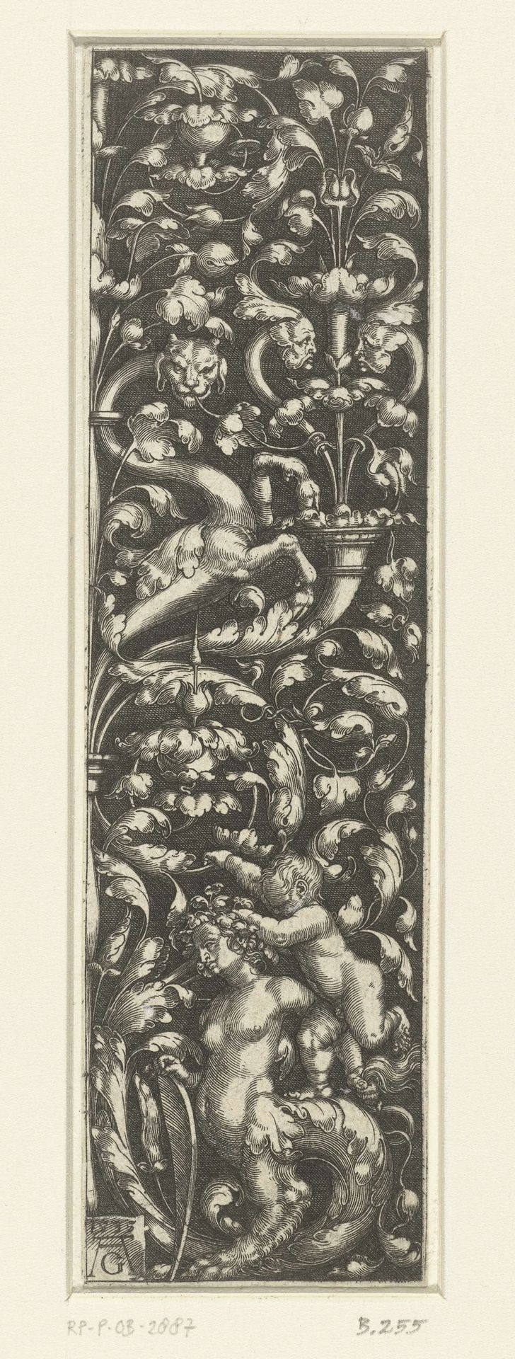 Bladranken met grotesken by Heinrich Aldegrever