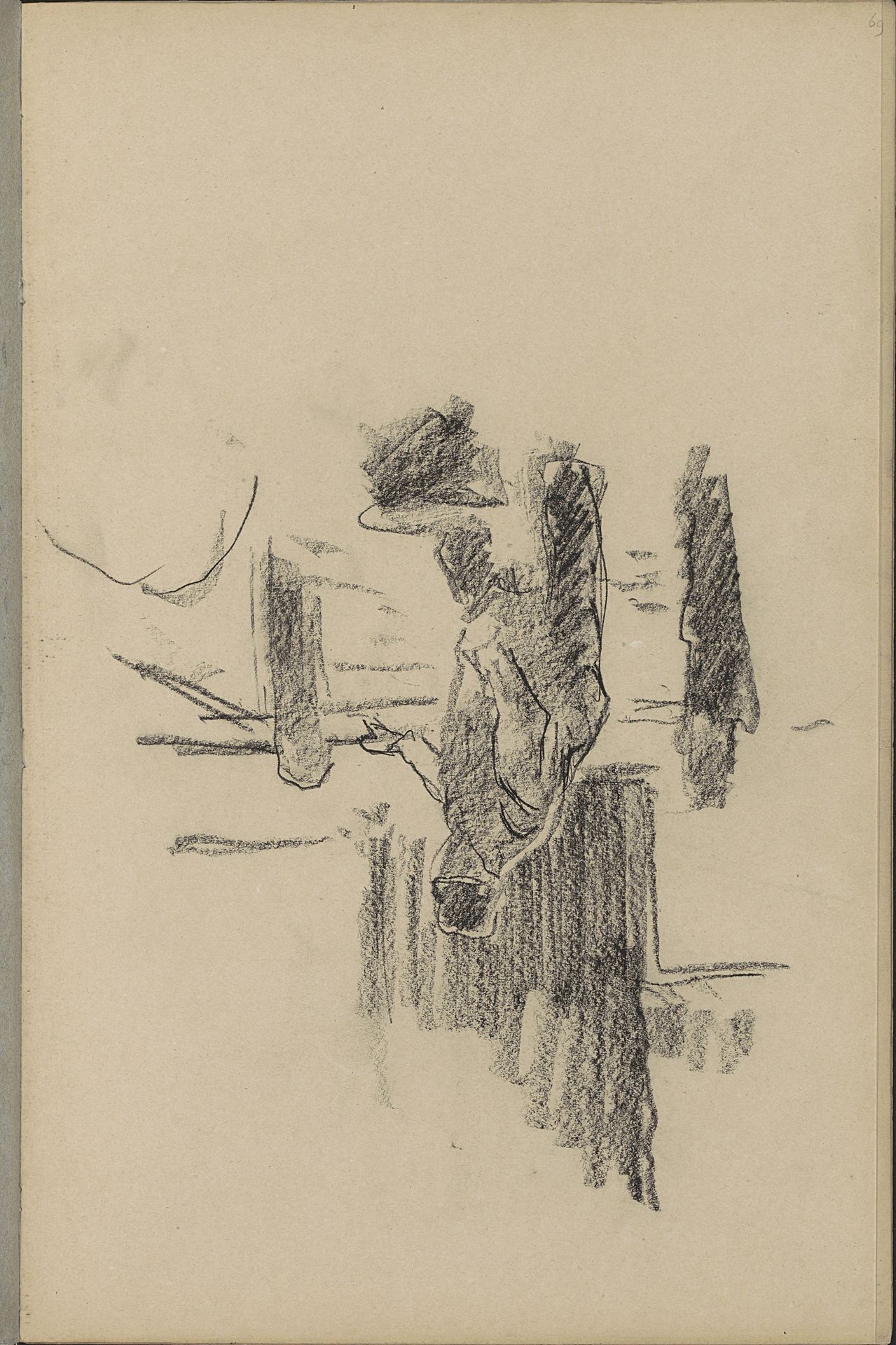 Man voor een hek by Willem Witsen