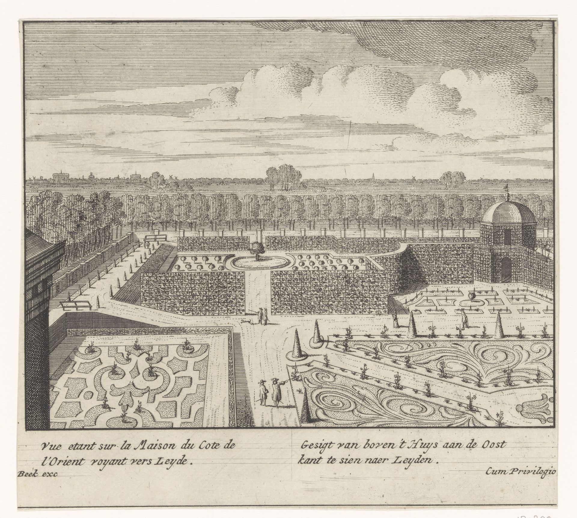 Gezicht op een deel van de tuinen van Huis ten Bosch by Anonymous