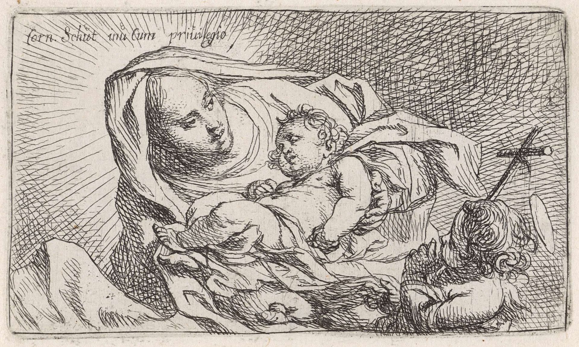 Madonna met Kind en Johannes de Doper by Cornelis Schut