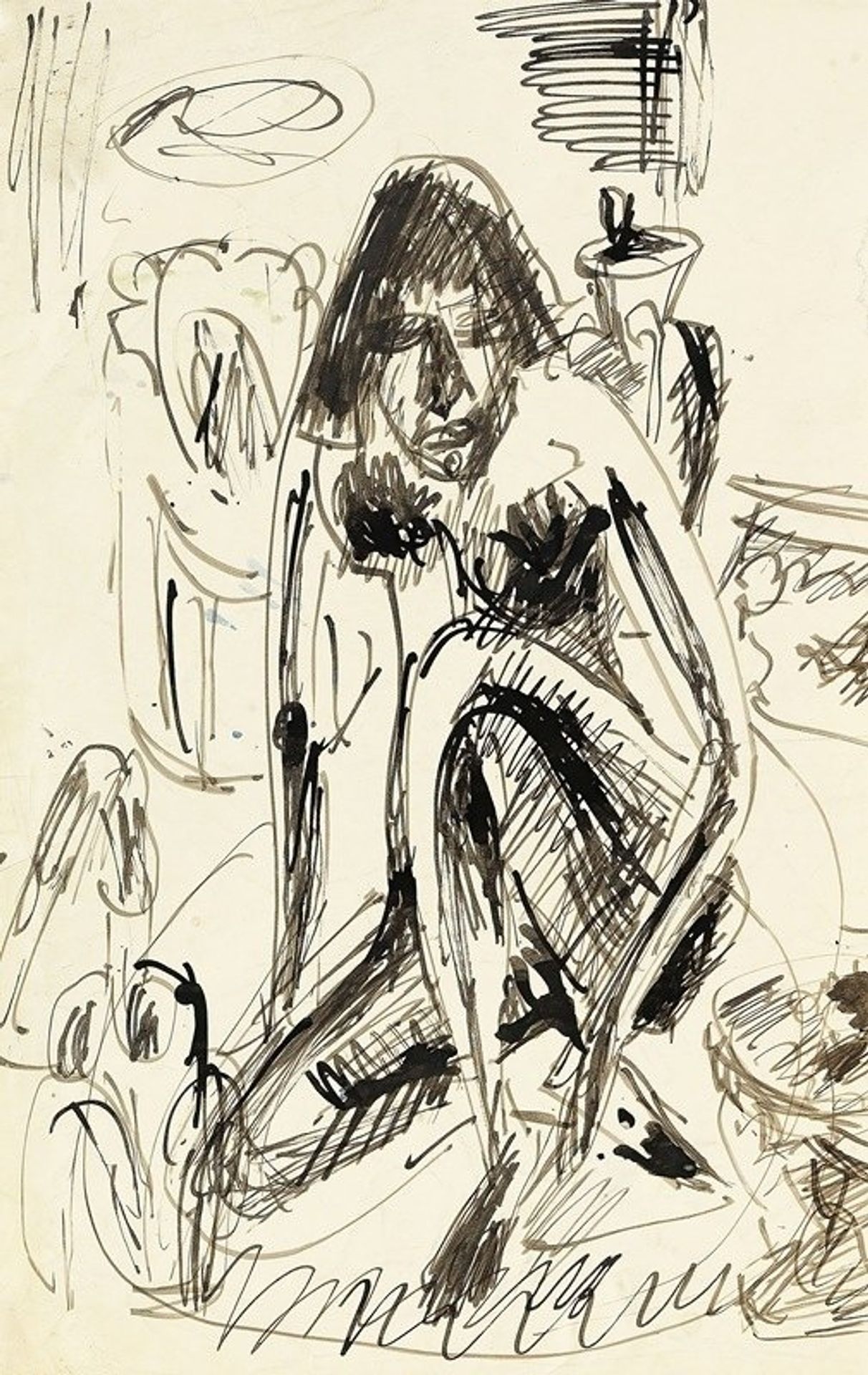 Sitzende Frau im Tub by Ernst Ludwig Kirchner