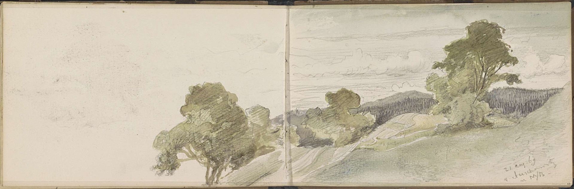 Berglandschap op de weg naar Marienbad by Johannes Tavenraat