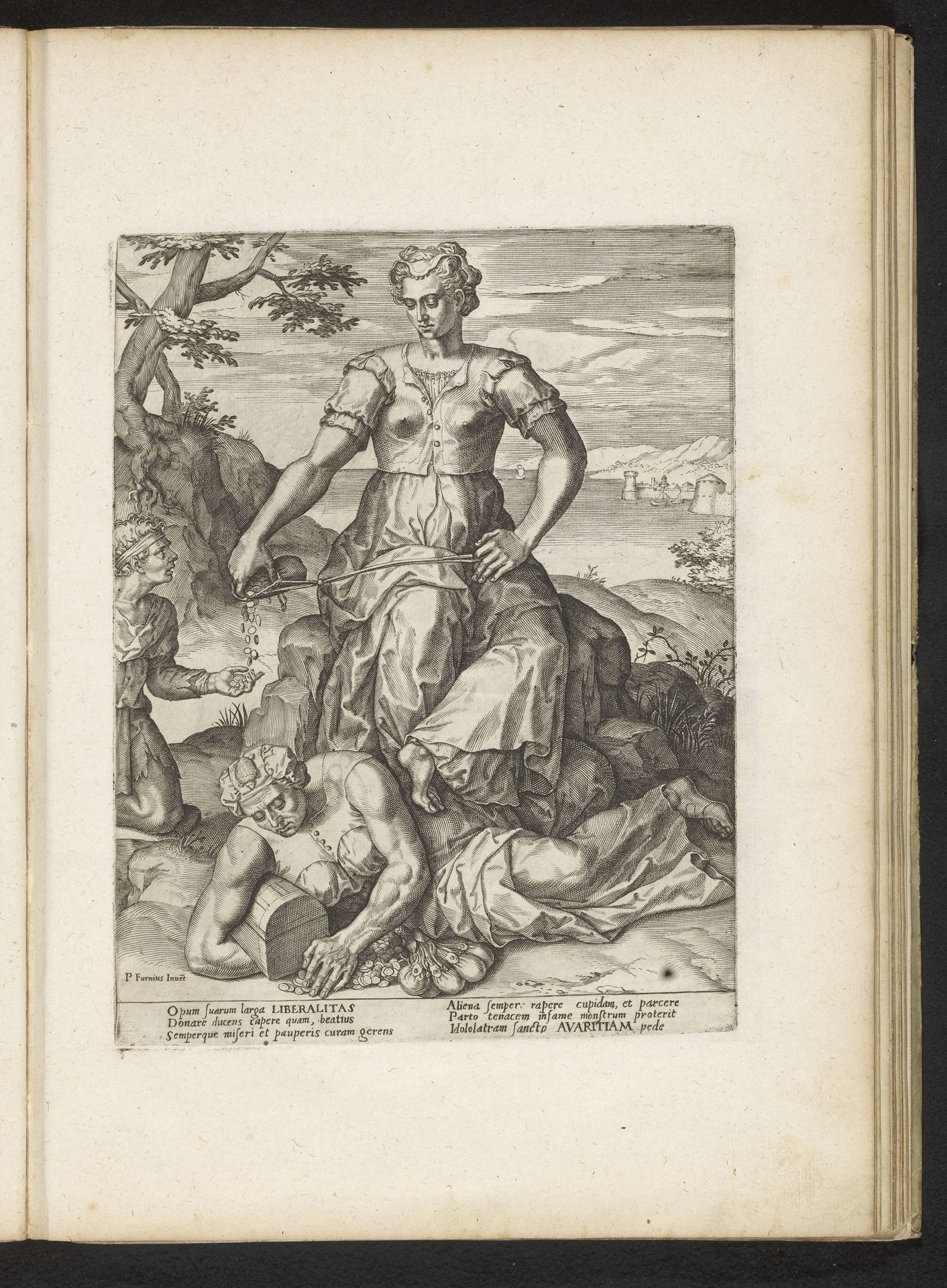 Vrijgevigheid overwint Gierigheid by Pieter Jalhea Furnius