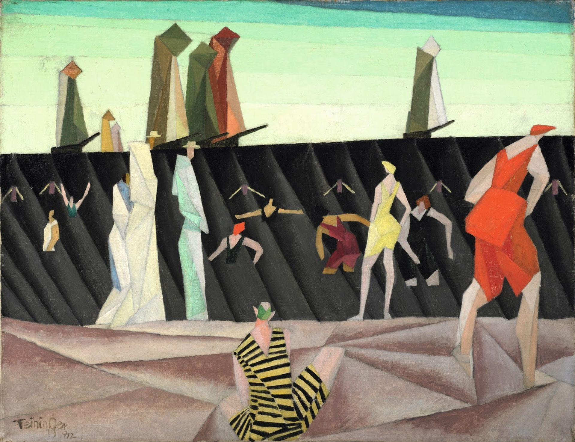 Bathers on the Beach I 1912 by Lyonel Feininger