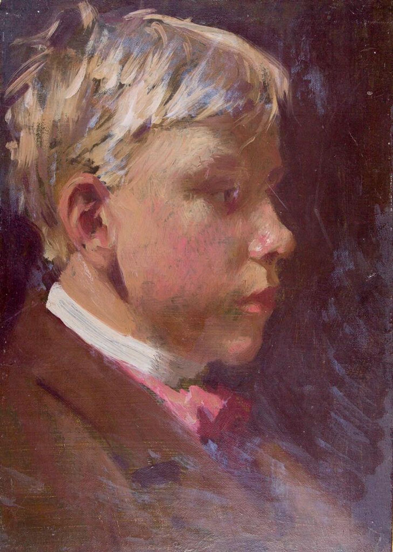 Head of a Young Boy in a Brown Coat by Denman Waldo Ross