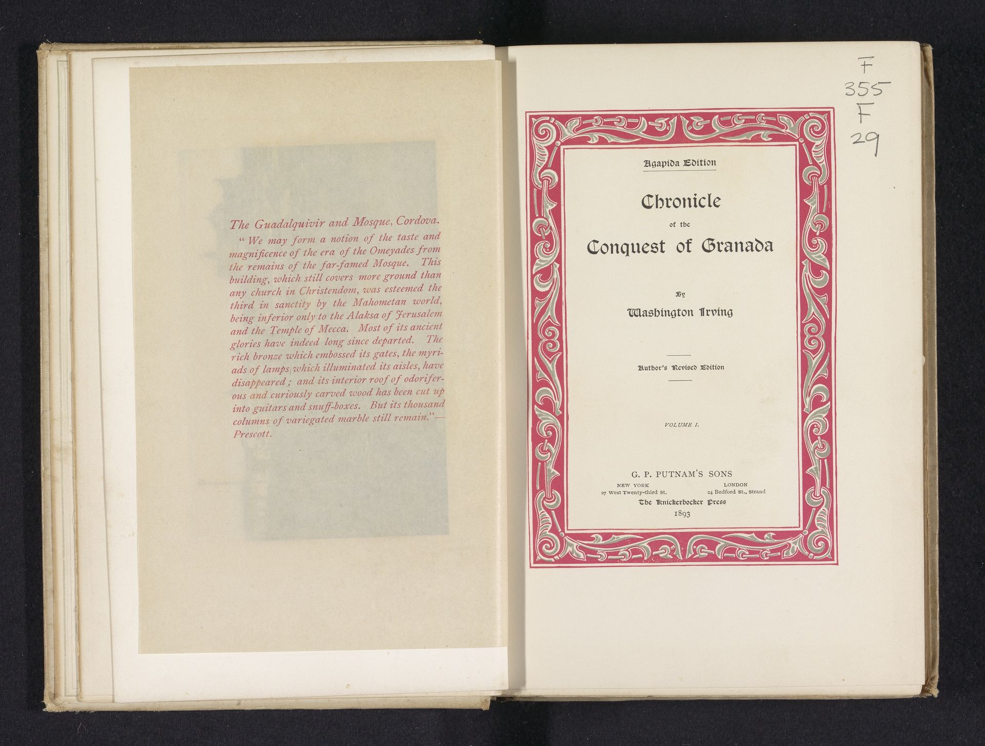 Chronicle of the conquest of Granada by Washington Irving