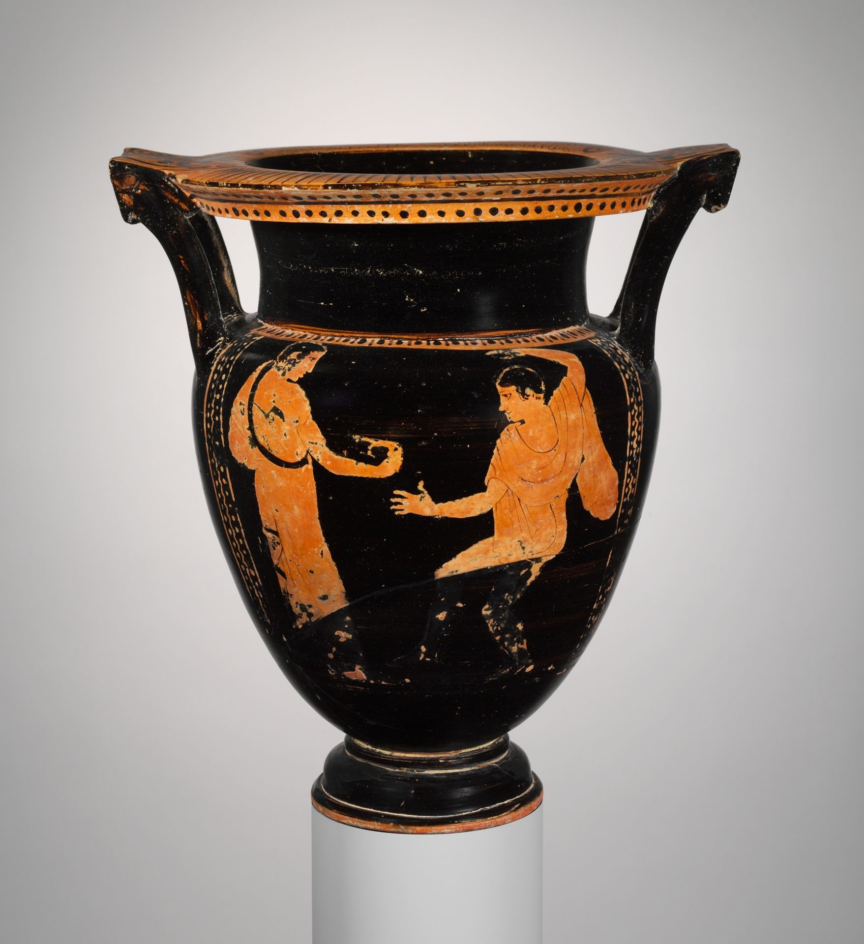 Terracotta column-krater (bowl for mixing wine and water) by Praxias Group
