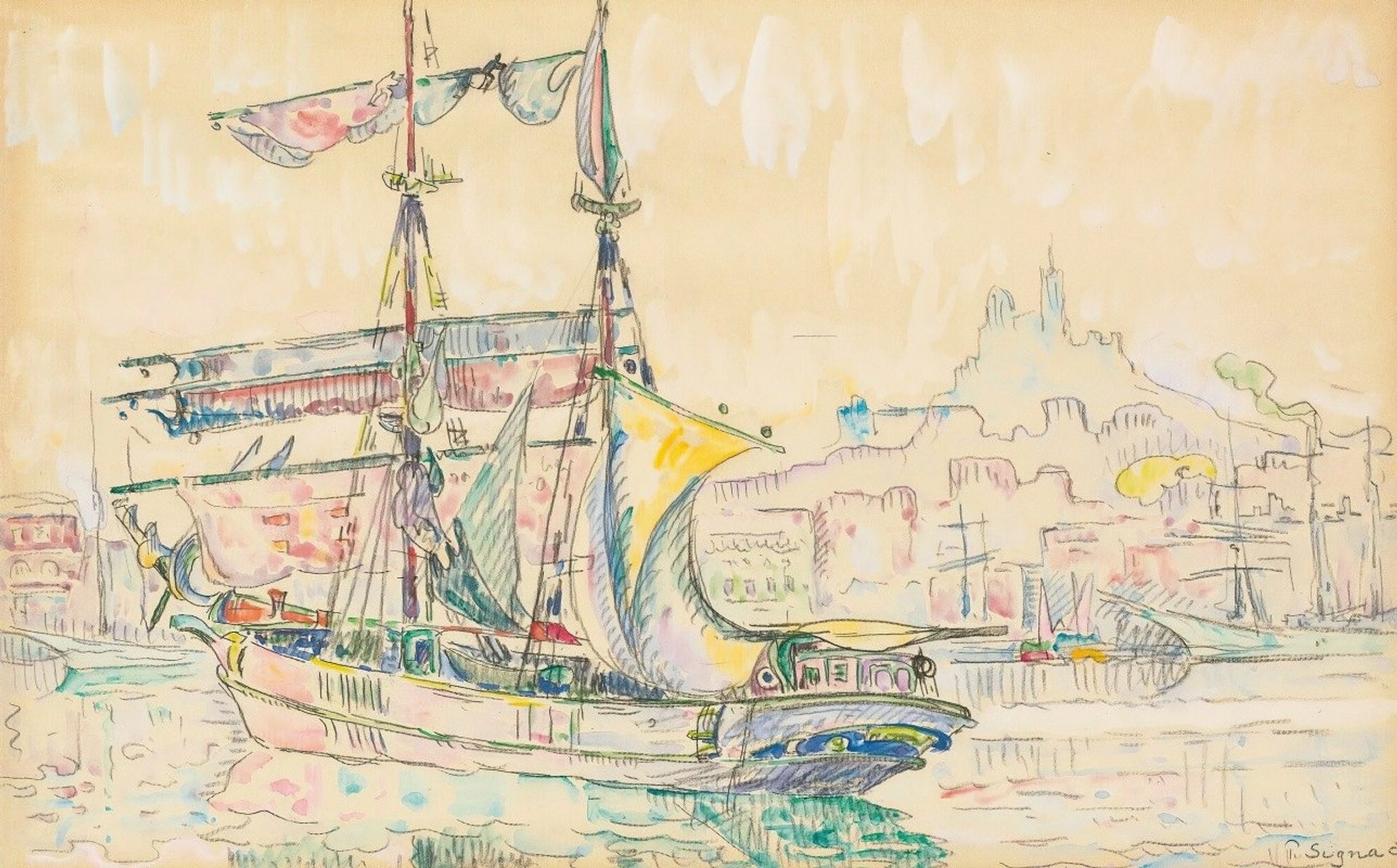 Marseille. Voilier by Paul Signac
