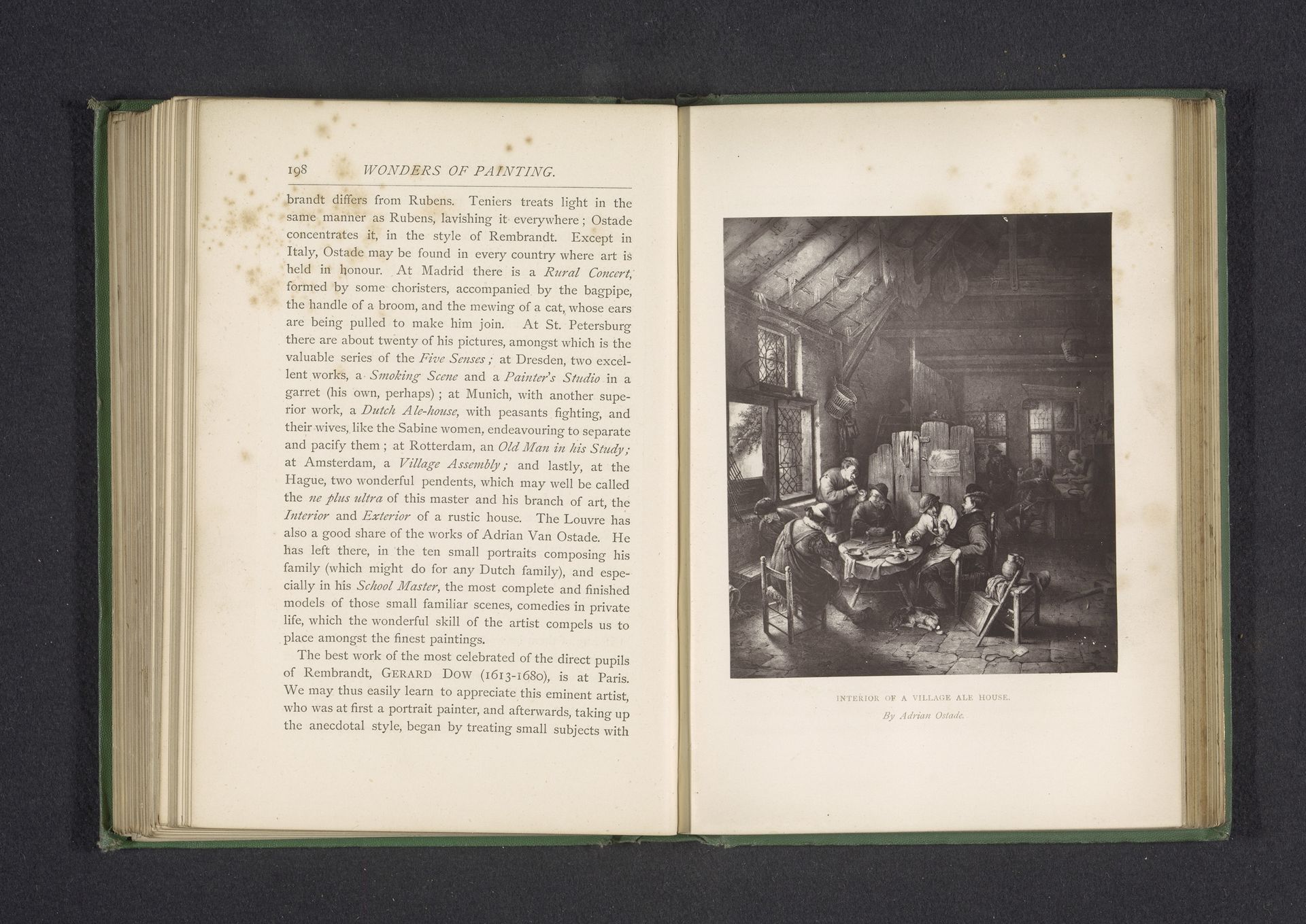 Fotoreproductie van een prent naar een schilderij met een interieur van een herberg vermoedelijk door Adriaen van Ostade by Anonymous